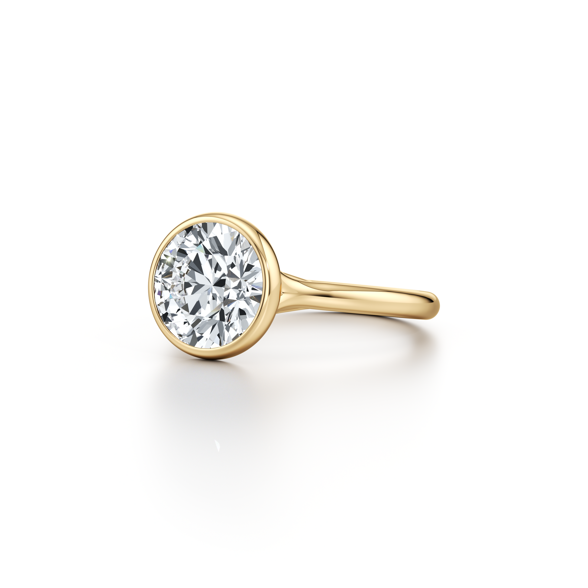 Elle Round Brilliant Bezel Lab Diamond Engagement Ring - view 2