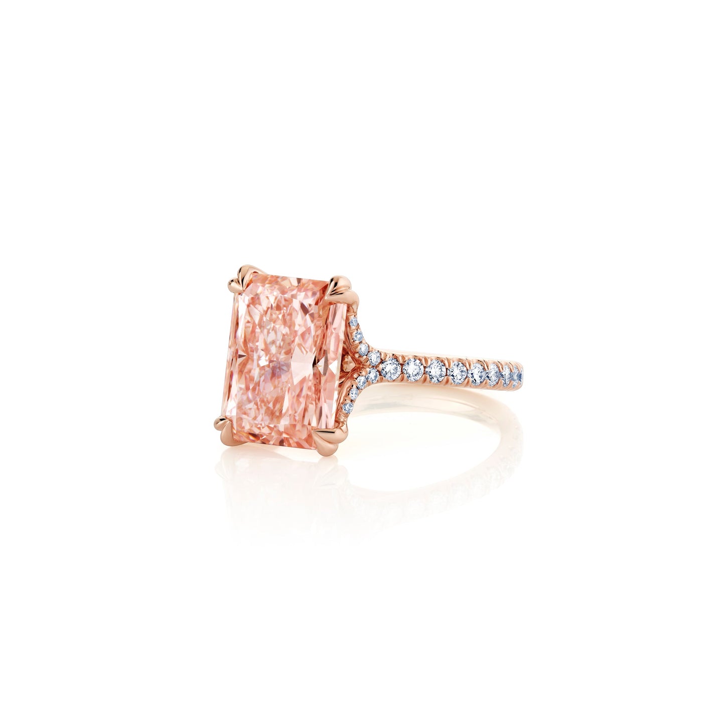 Elle Radiant Cut Solitaire Lab Diamond Engagement Ring - view 9