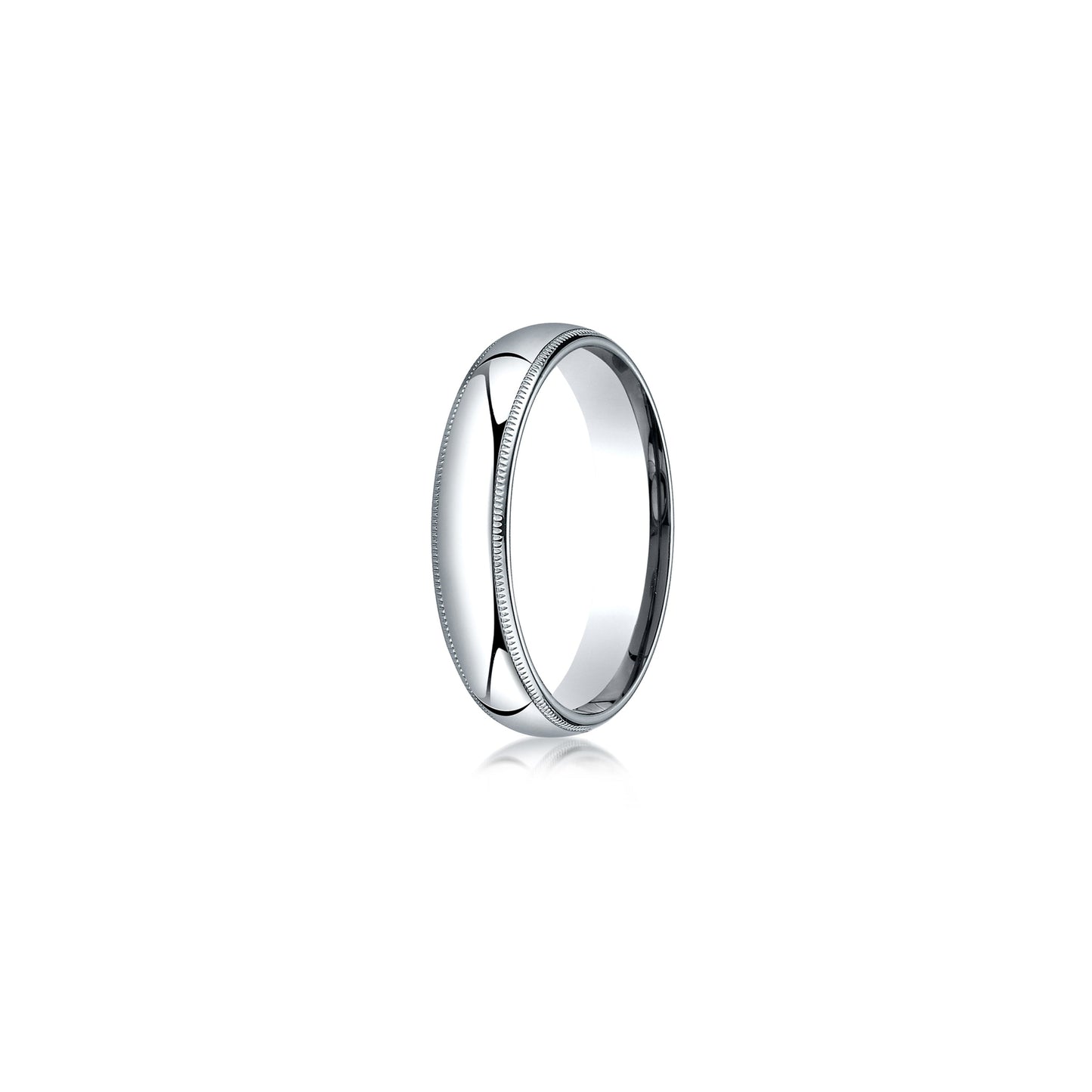 Men's Classic Quarter Round Wedding Band With Milgrain - view 2