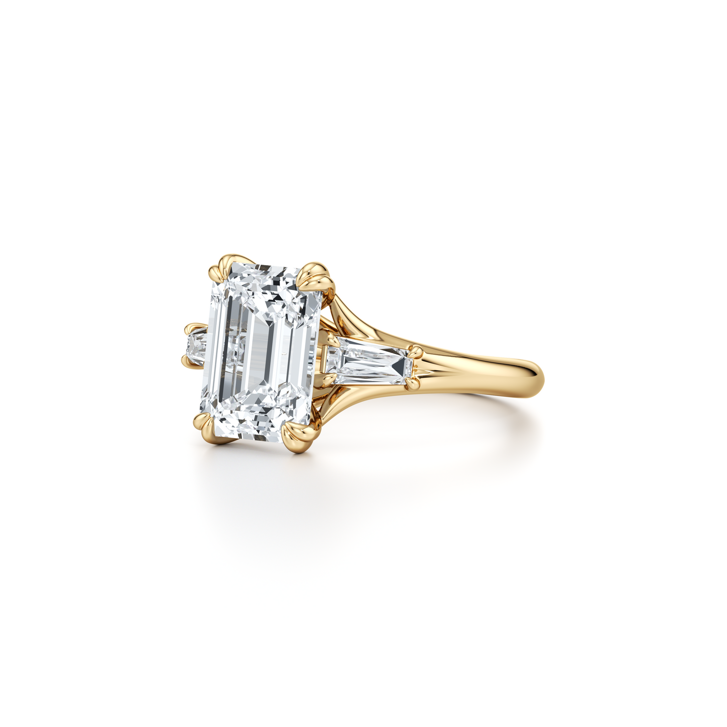 High Jewelry | Jane Emerald Three Stone Engagement Ring - view 9