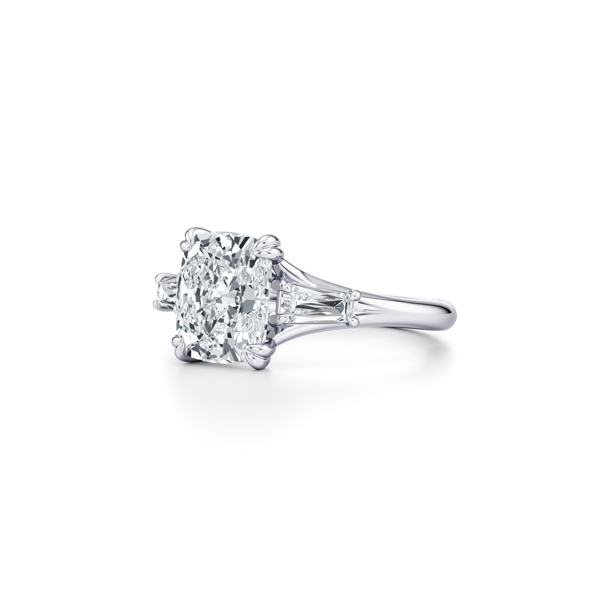 Jane Radiant Three Stone Engagement Ring - view 2