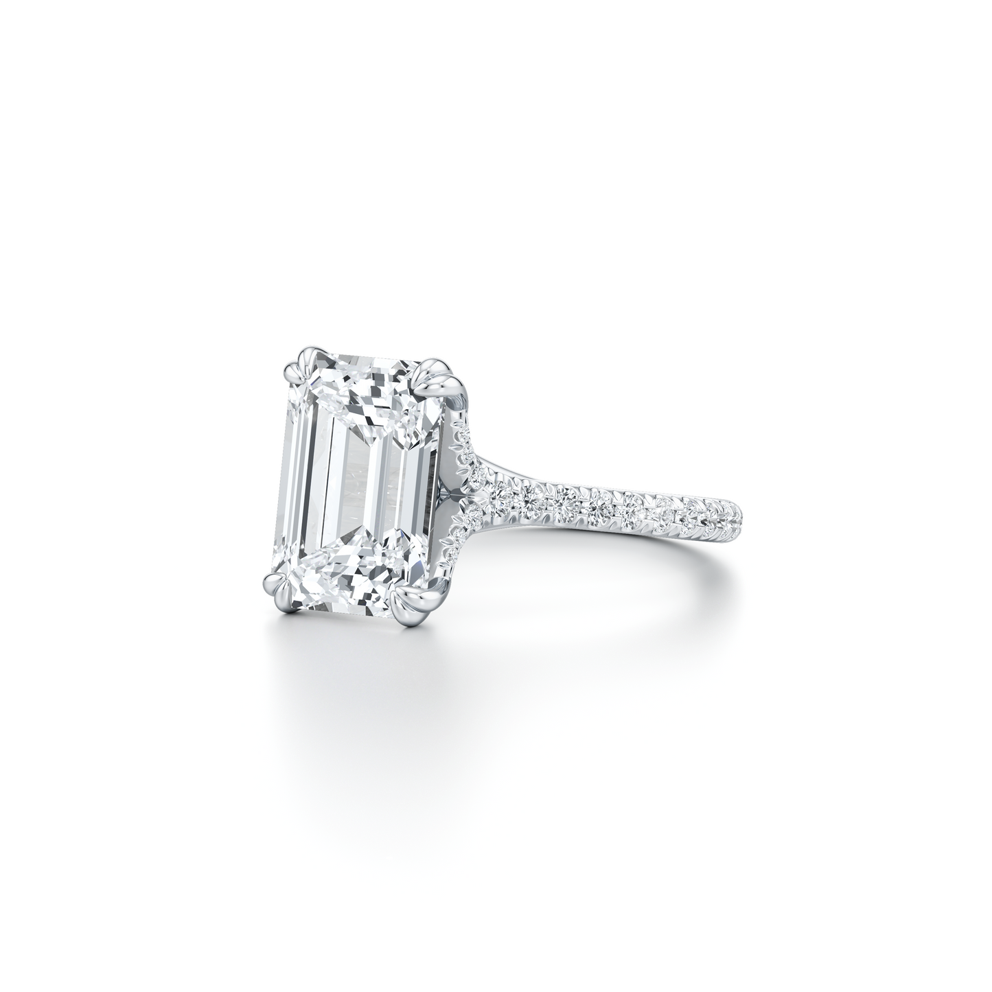 Elle Emerald Solitaire Lab Diamond Engagement Ring - view 6