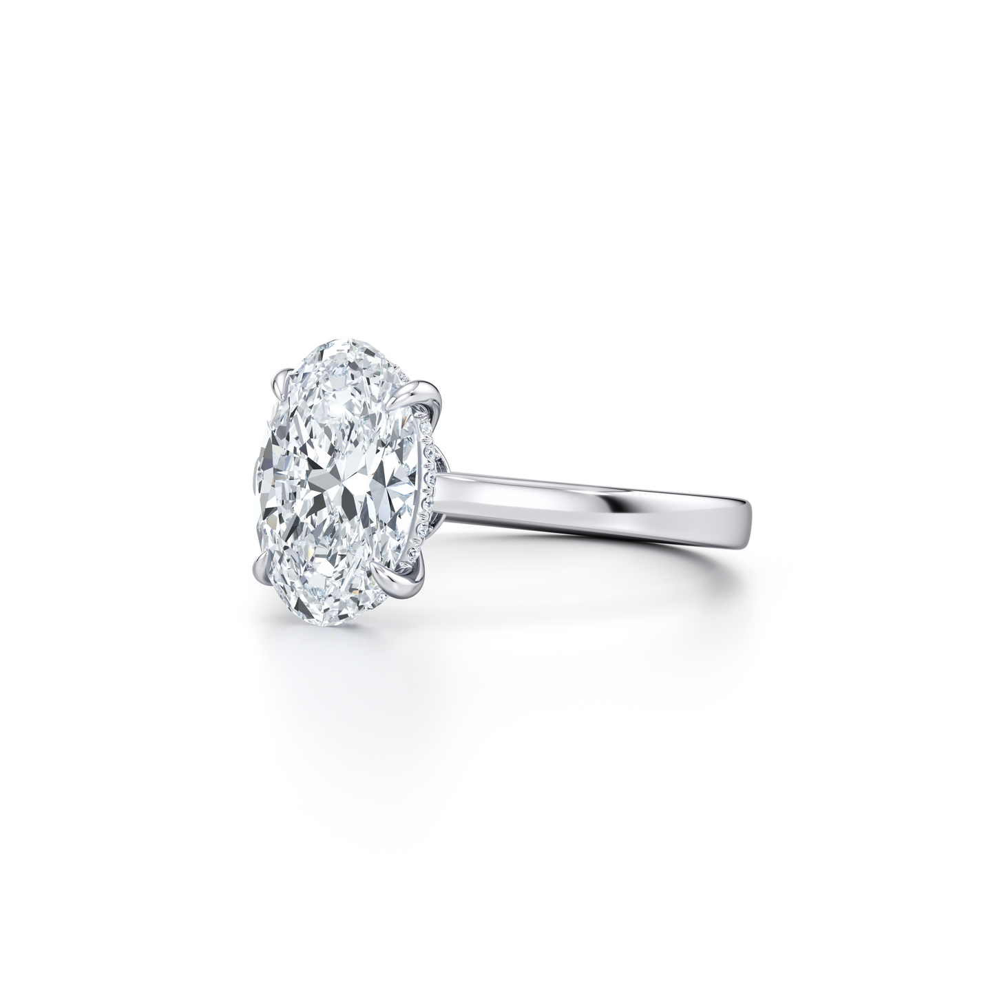 Chelsea Oval Solitaire Lab Diamond Engagement Ring - view 12