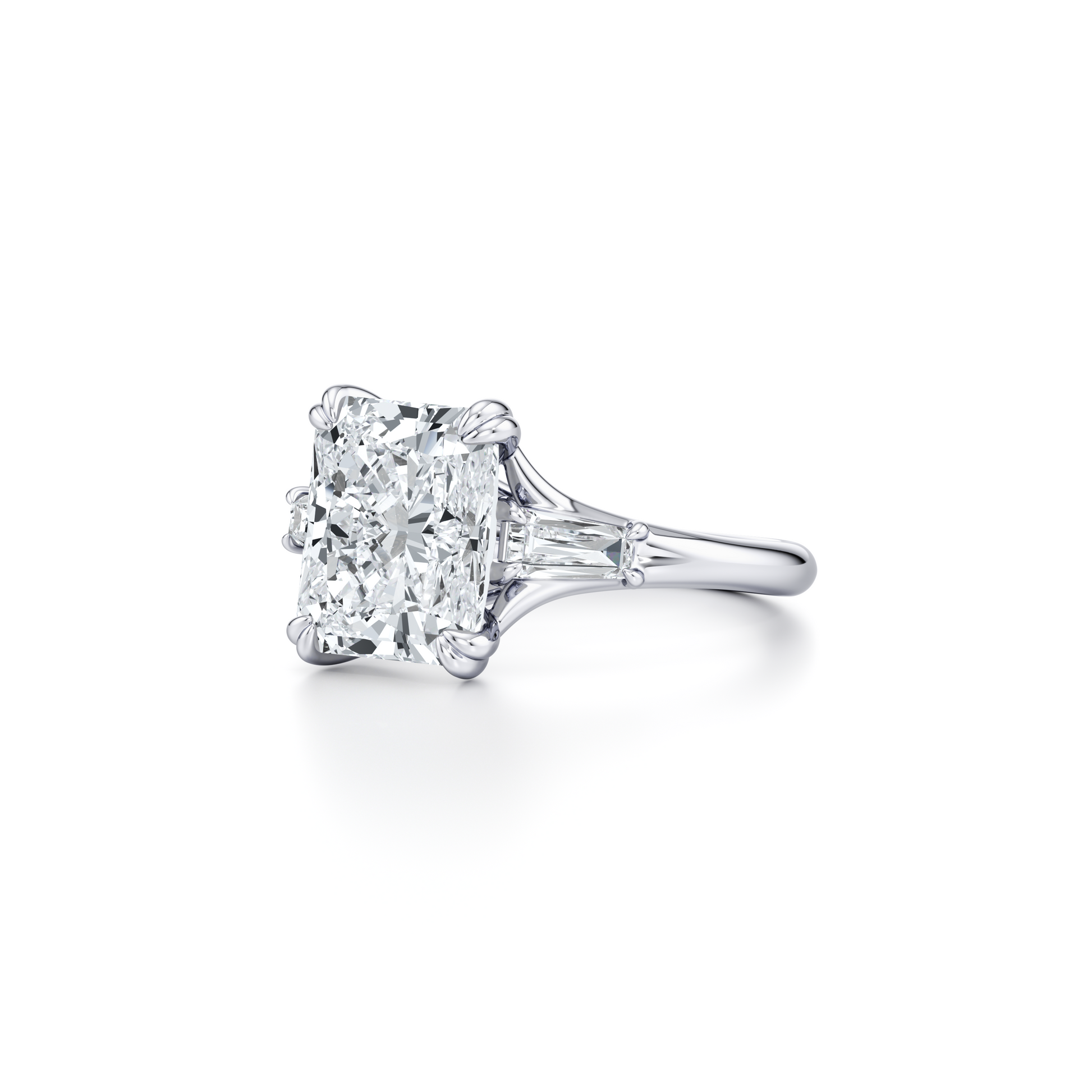 Jane Radiant Three Stone Engagement Ring - view 7