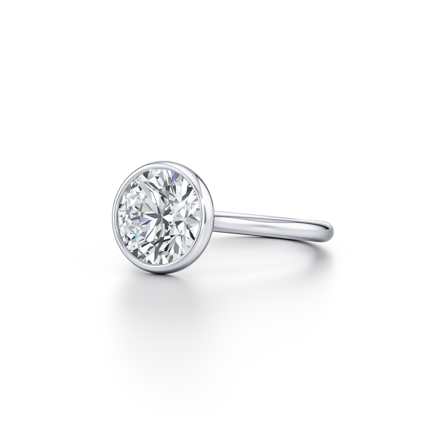 Chelsea Bezel Cushion Solitaire Lab Diamond Engagement Ring - view 2