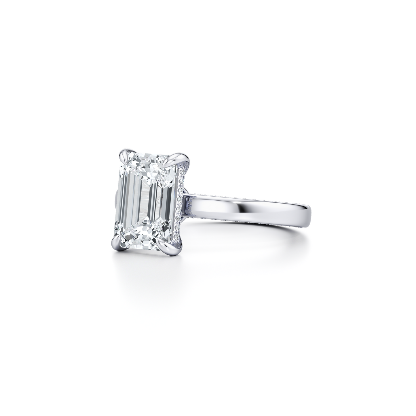 Hayden Heritage Emerald Solitaire Lab Diamond Engagement Ring - view 2
