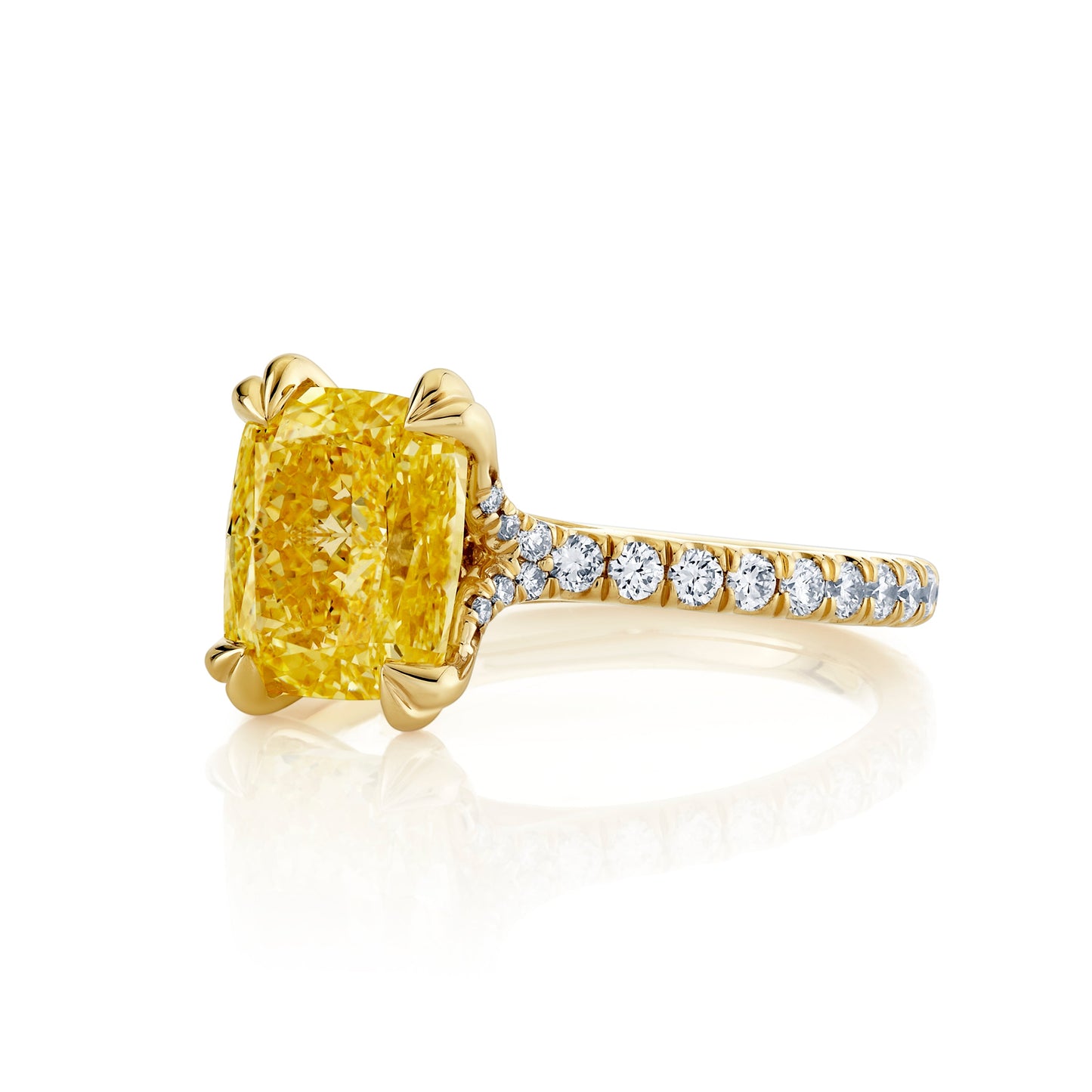 Elle Elongated Cushion Solitaire Lab Diamond Engagement Ring - view 12