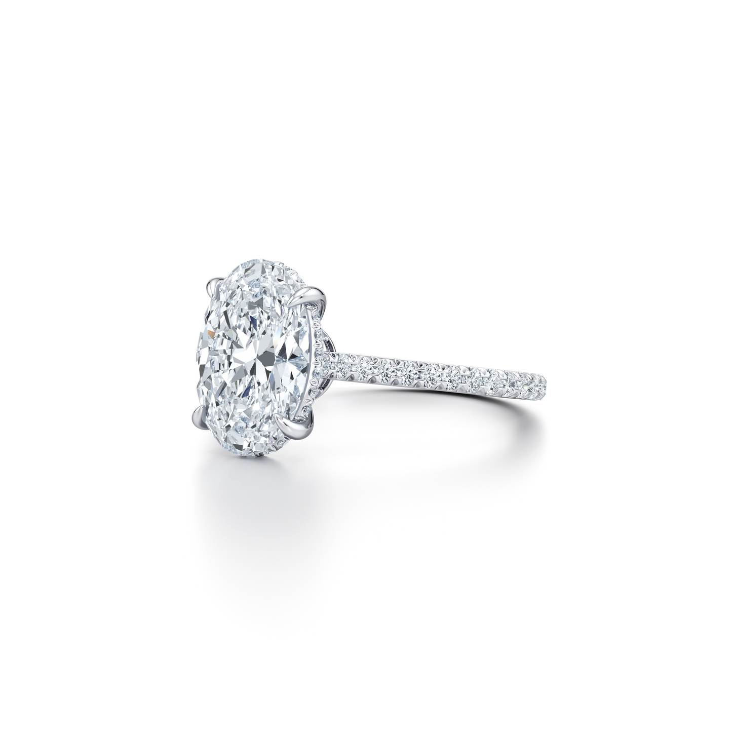 Chelsea Oval Solitaire Lab Diamond Engagement Ring - view 9