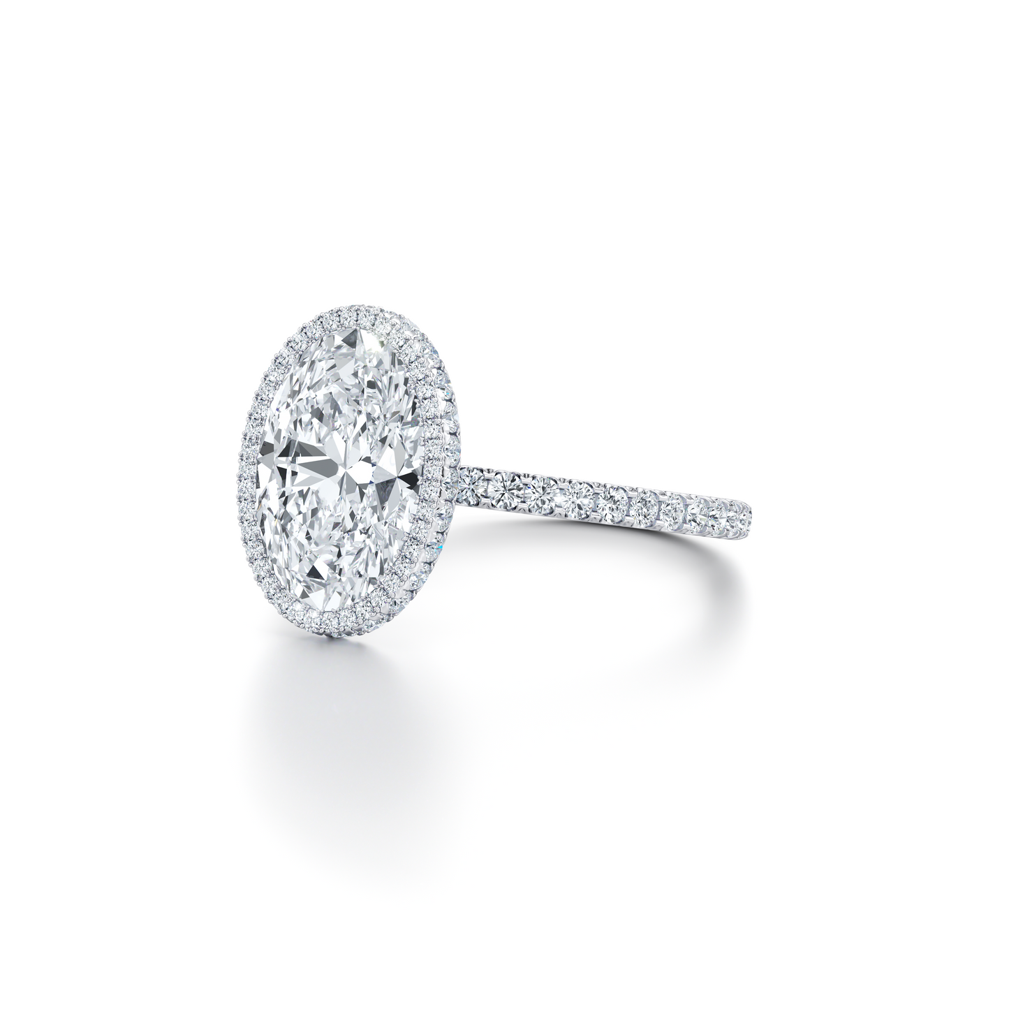 Alyssa Oval Cut Invisible Halo Lab Diamond Engagement Ring - view 6