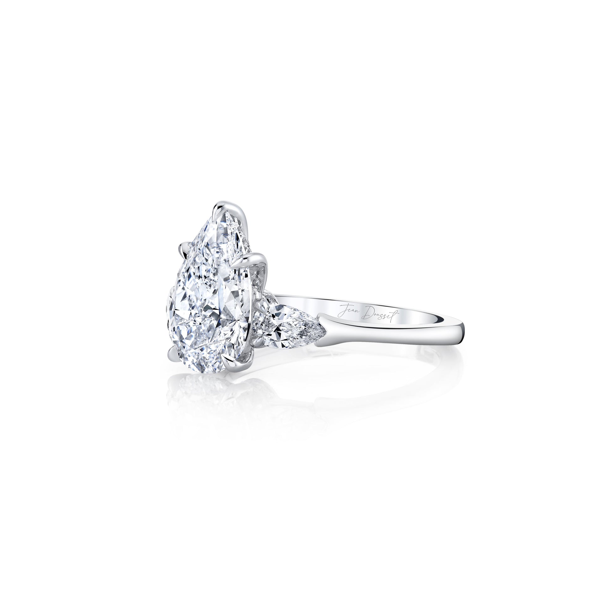 Chelsea Pear Pear Three Stone Lab Diamond Engagement Ring - view 2