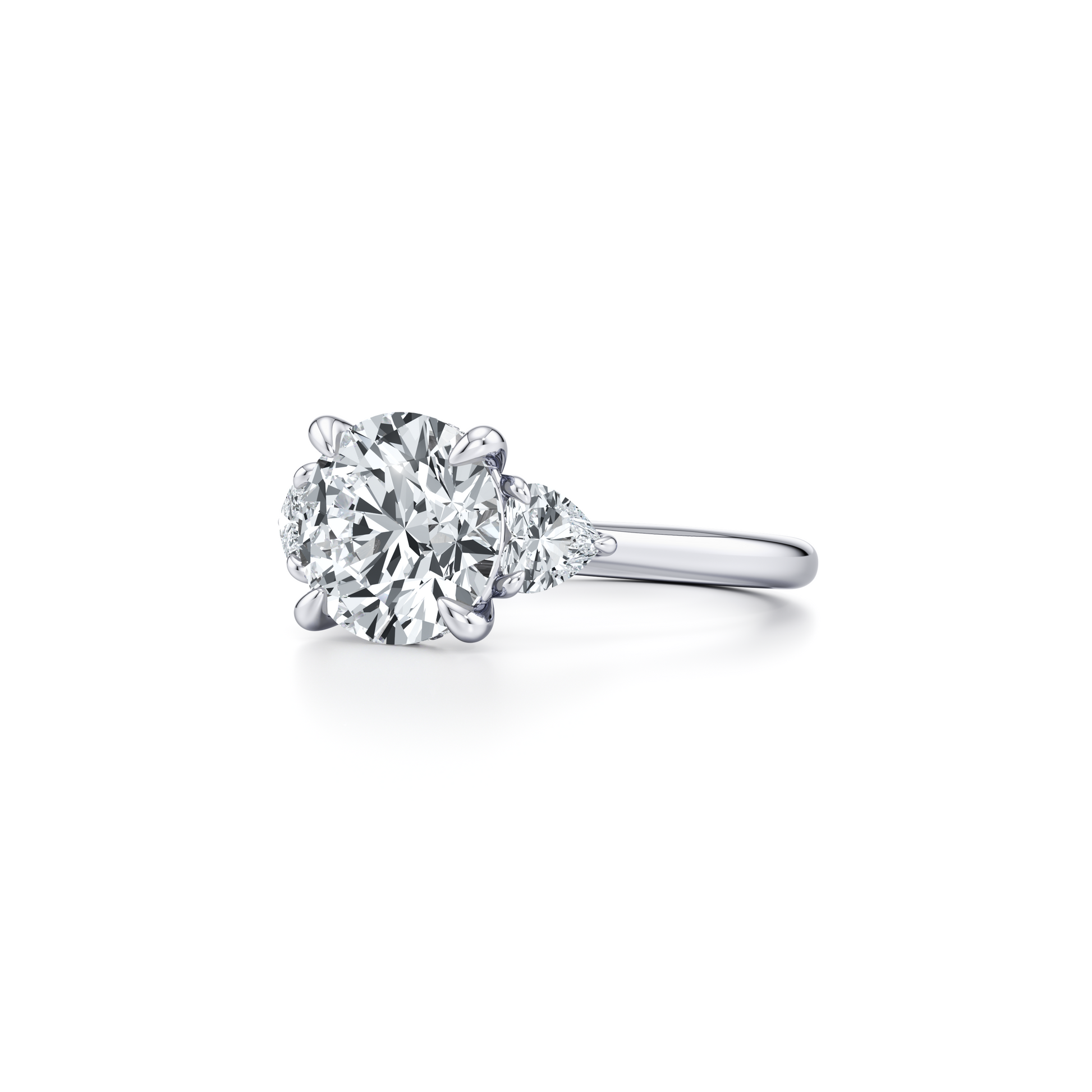 Chelsea Heart Cushion Three Stone Lab Diamond Engagement Ring - view 2