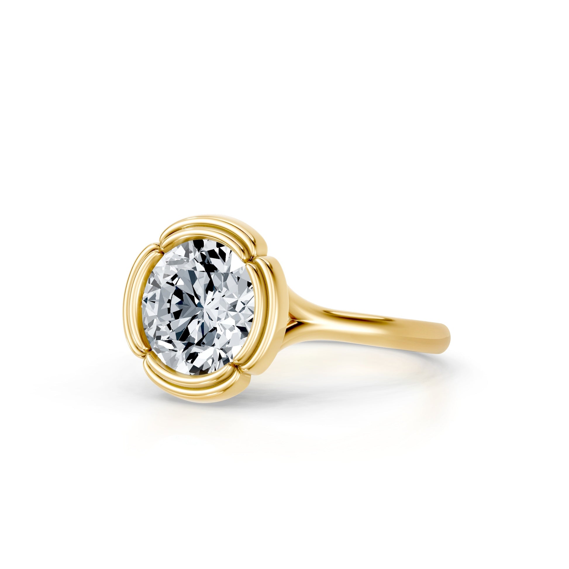 Doree Round Solitaire Lab Diamond Engagement Ring - view 2