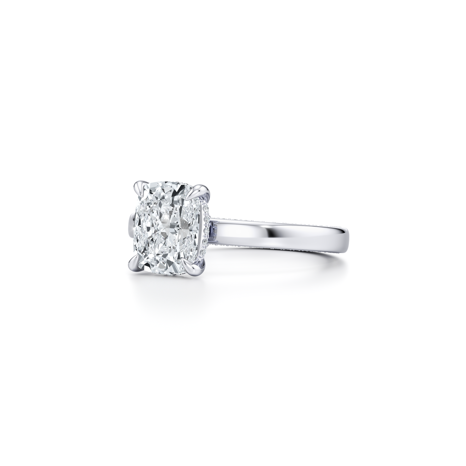 Hayden Signature Antique Cushion Solitaire Lab Diamond Engagement Ring - view 2