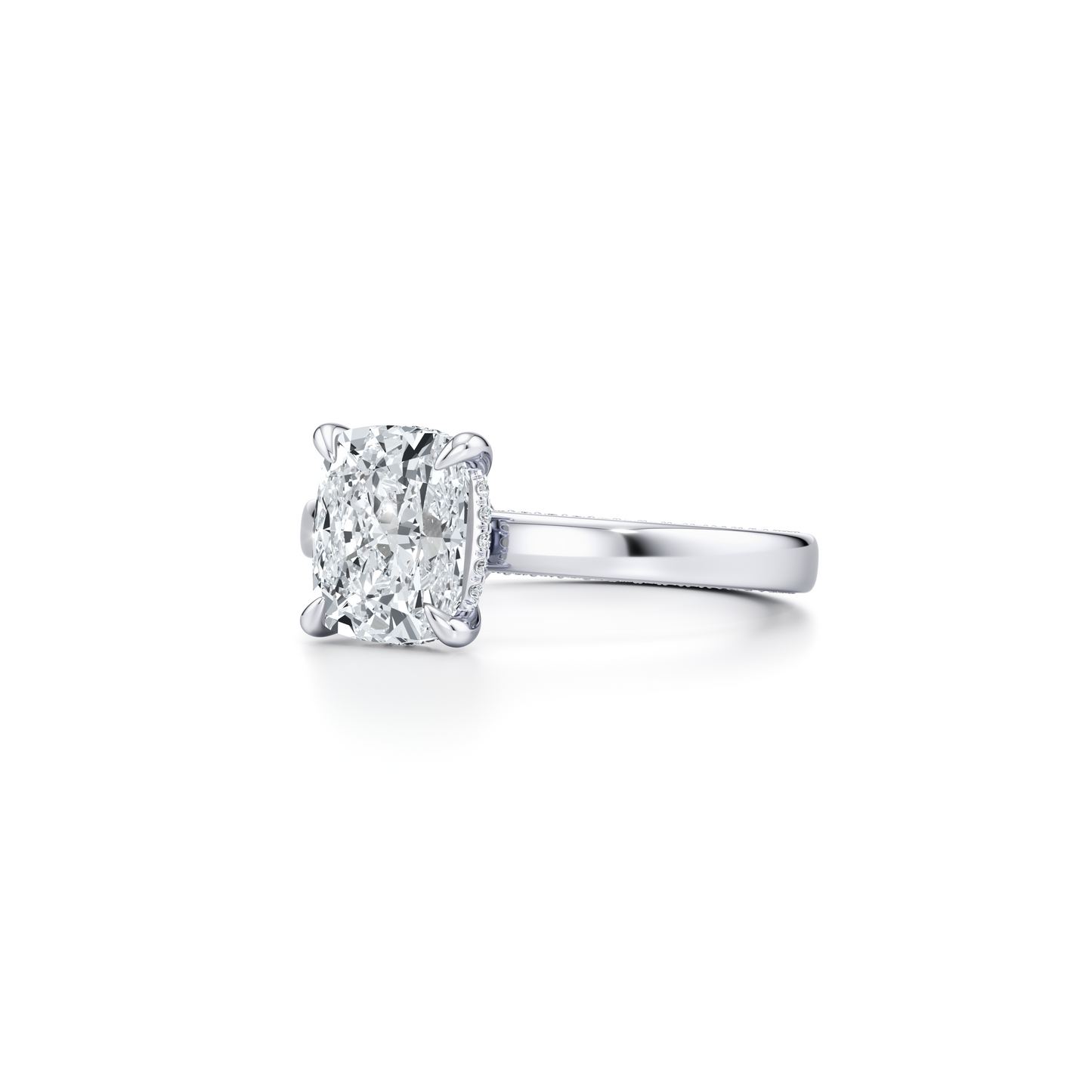 Hayden Antique Cushion Cut Solitaire Lab Diamond Engagement Ring - view 2