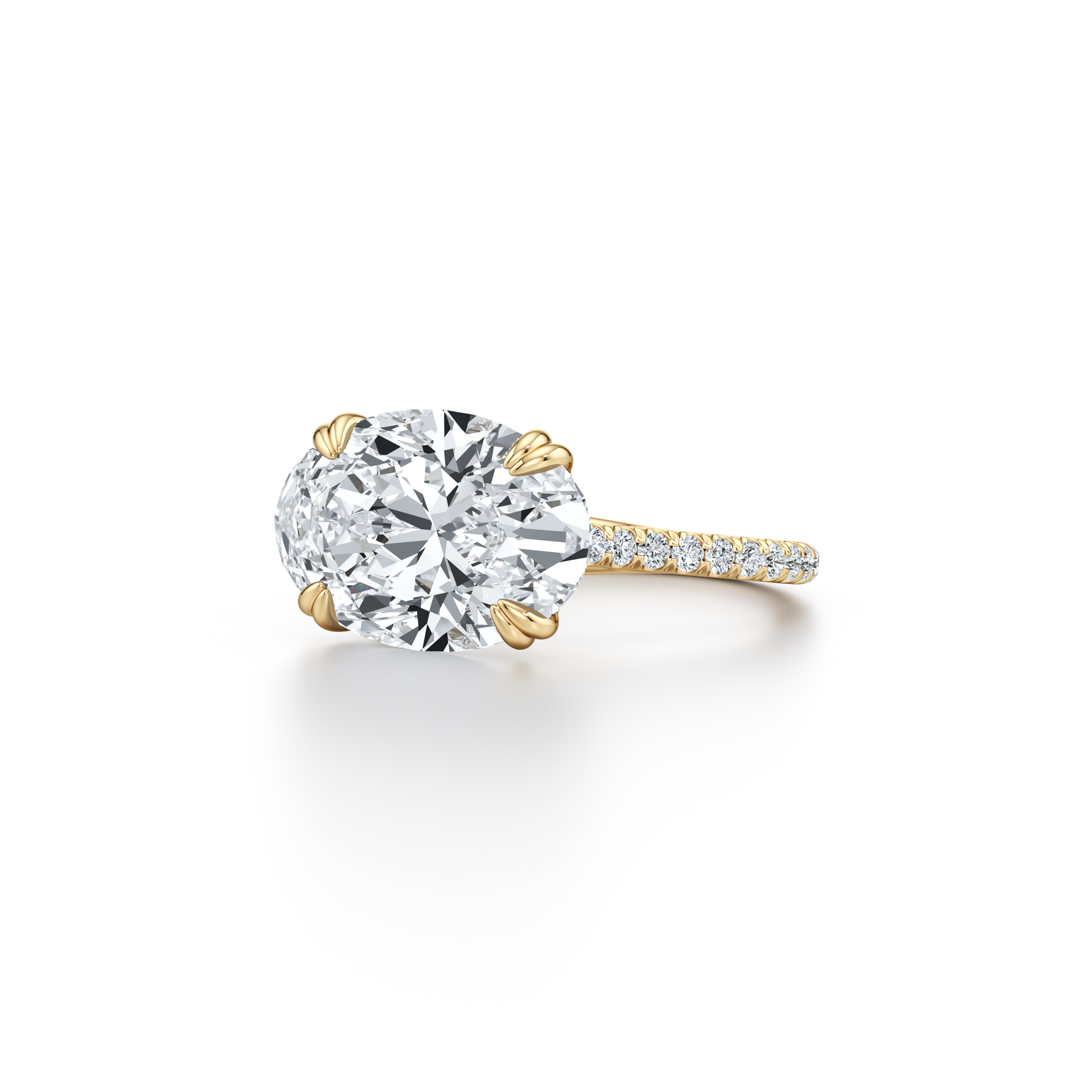 High Jewelry | Elle East-West Oval Solitaire Lab Diamond Engagement Ring - view 2