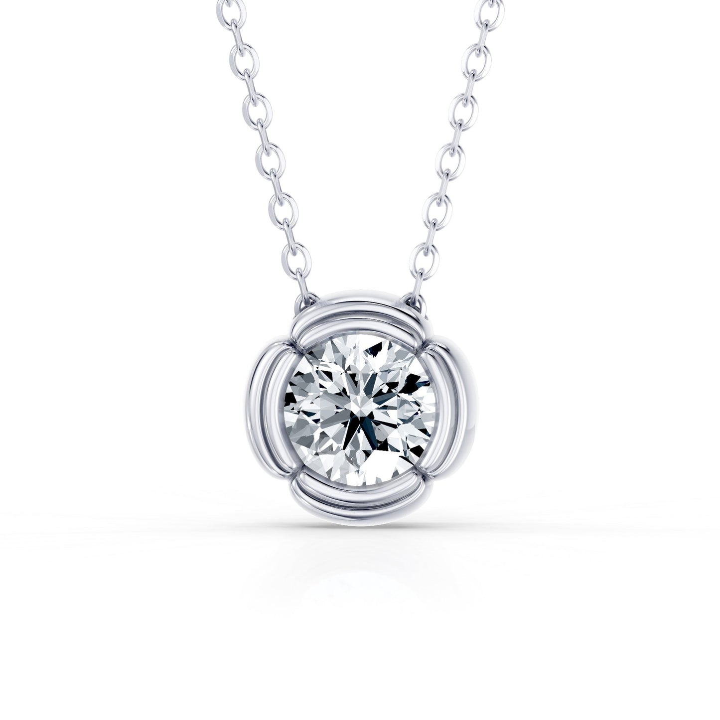 Doree Lab Diamond Round Brilliant Pendant - view 2