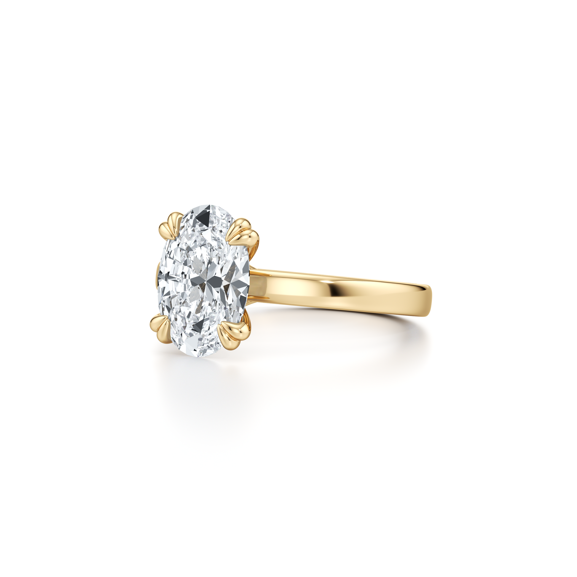 Hayden Signature Oval Solitaire Lab Diamond Engagement Ring - view 2