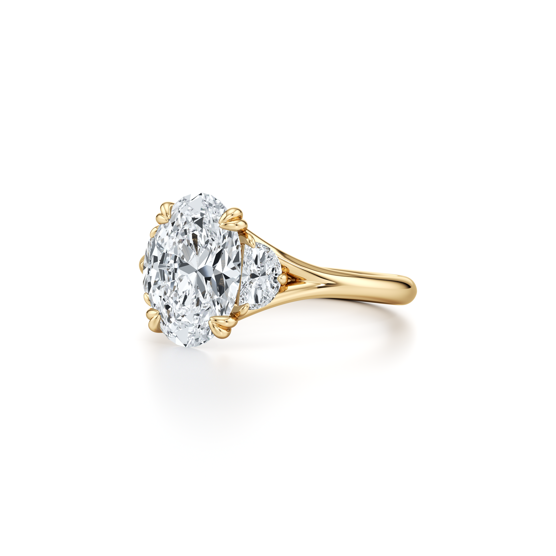 Jane Oval Three Stone Lab Diamond Engagement Ring - view 2