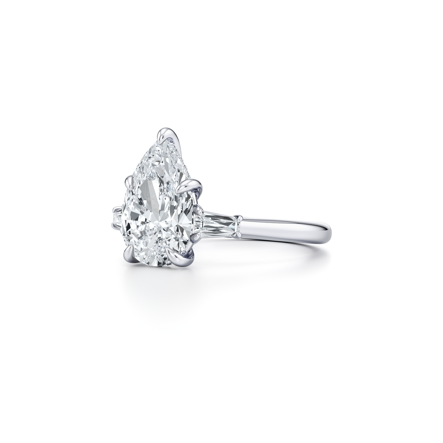 Chelsea Pear Three Stone Engagement Ring - view 6