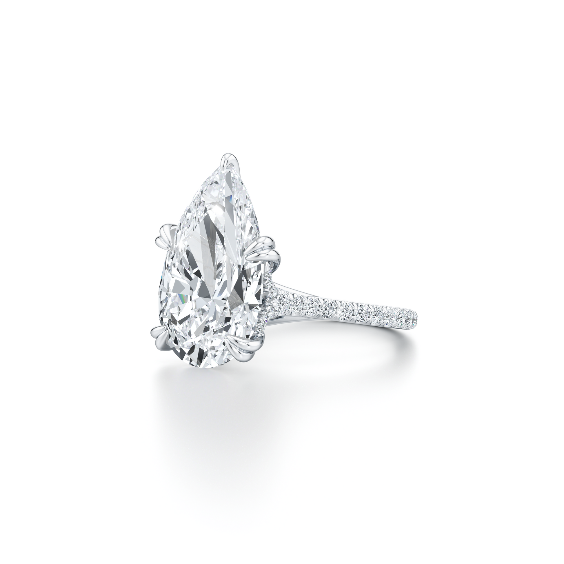 High Jewelry | Elle Pear Solitaire Lab Diamond Engagement Ring - view 2