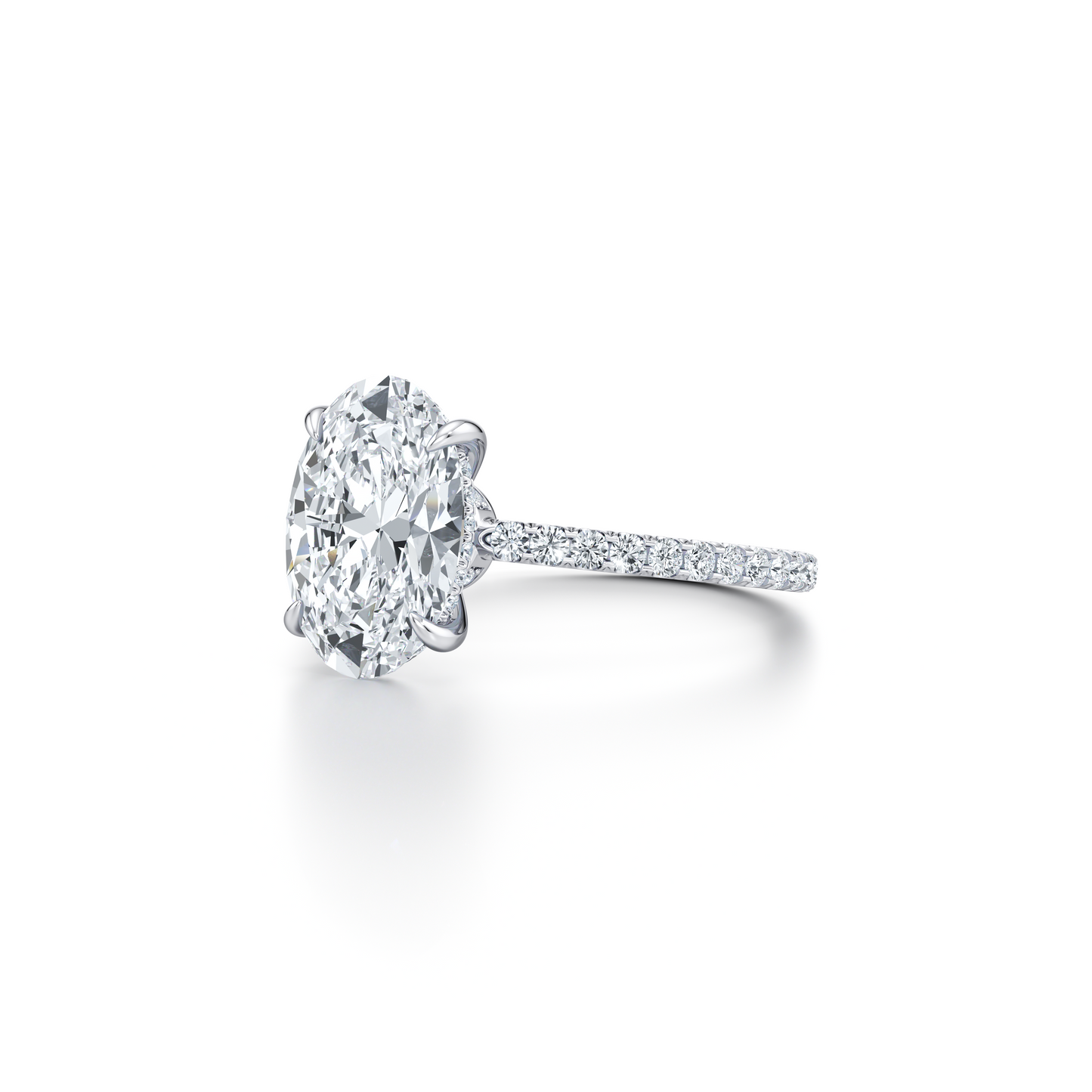 Audrey Oval Shape Solitaire Lab Diamond Engagement Ring - view 2