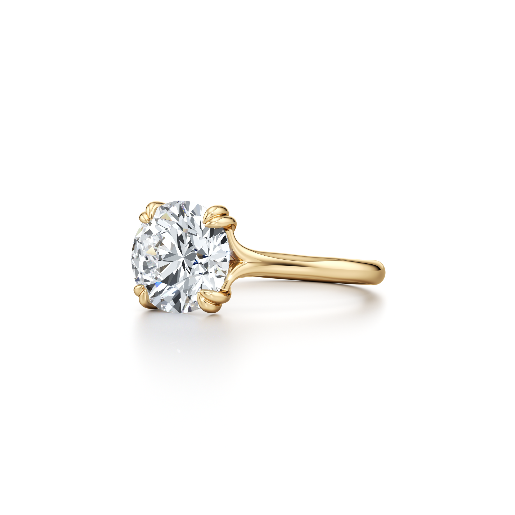 Elle Round Brilliant Solitaire Lab Diamond Engagement Ring - view 10