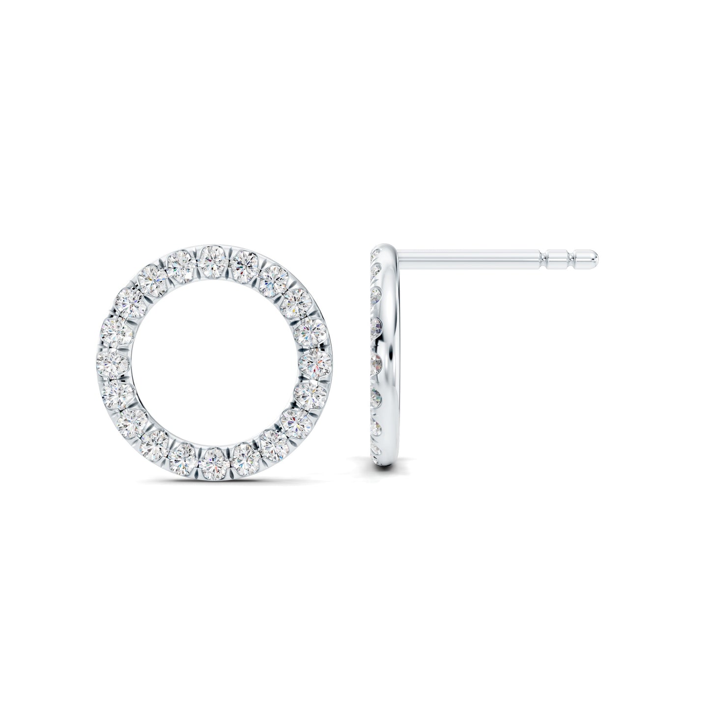 Audrey Front Hoop Lab Diamond Pave Earrings - view 2