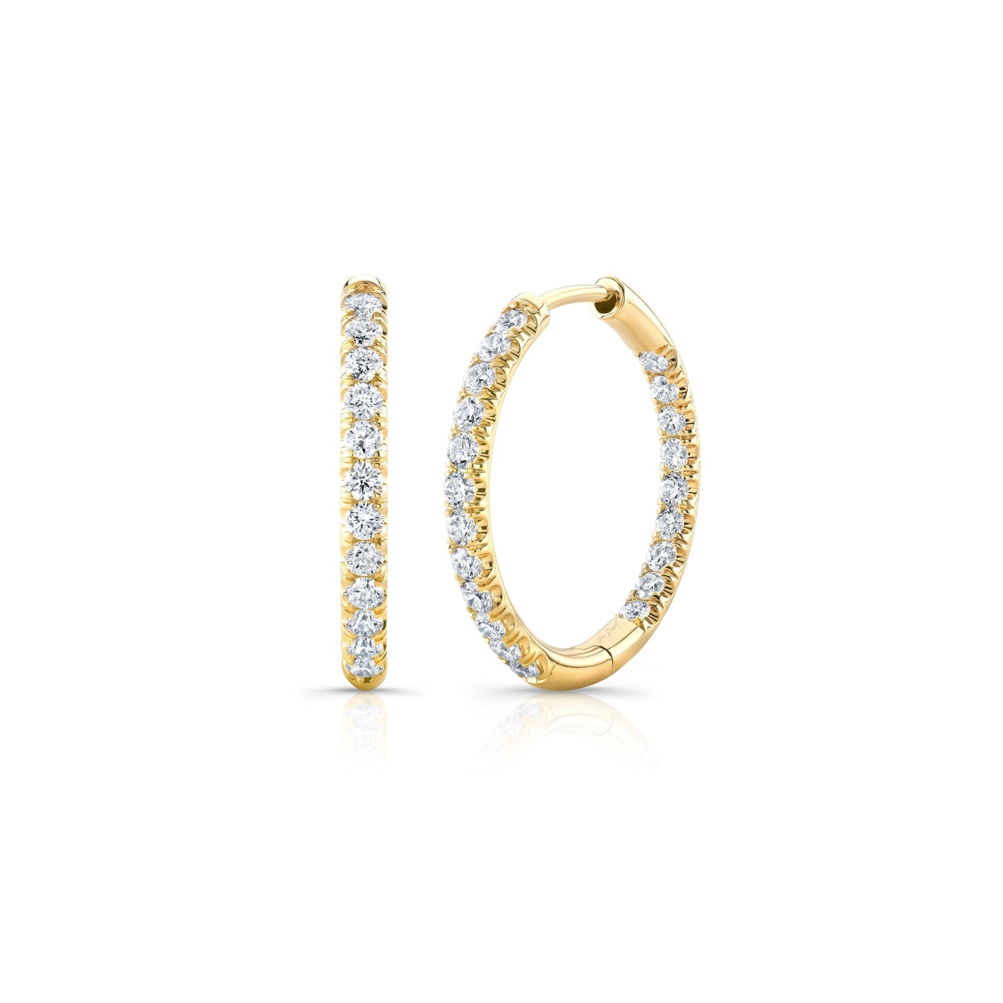 Audrey Inside Out Lab Diamond Pave Hoops - view 2