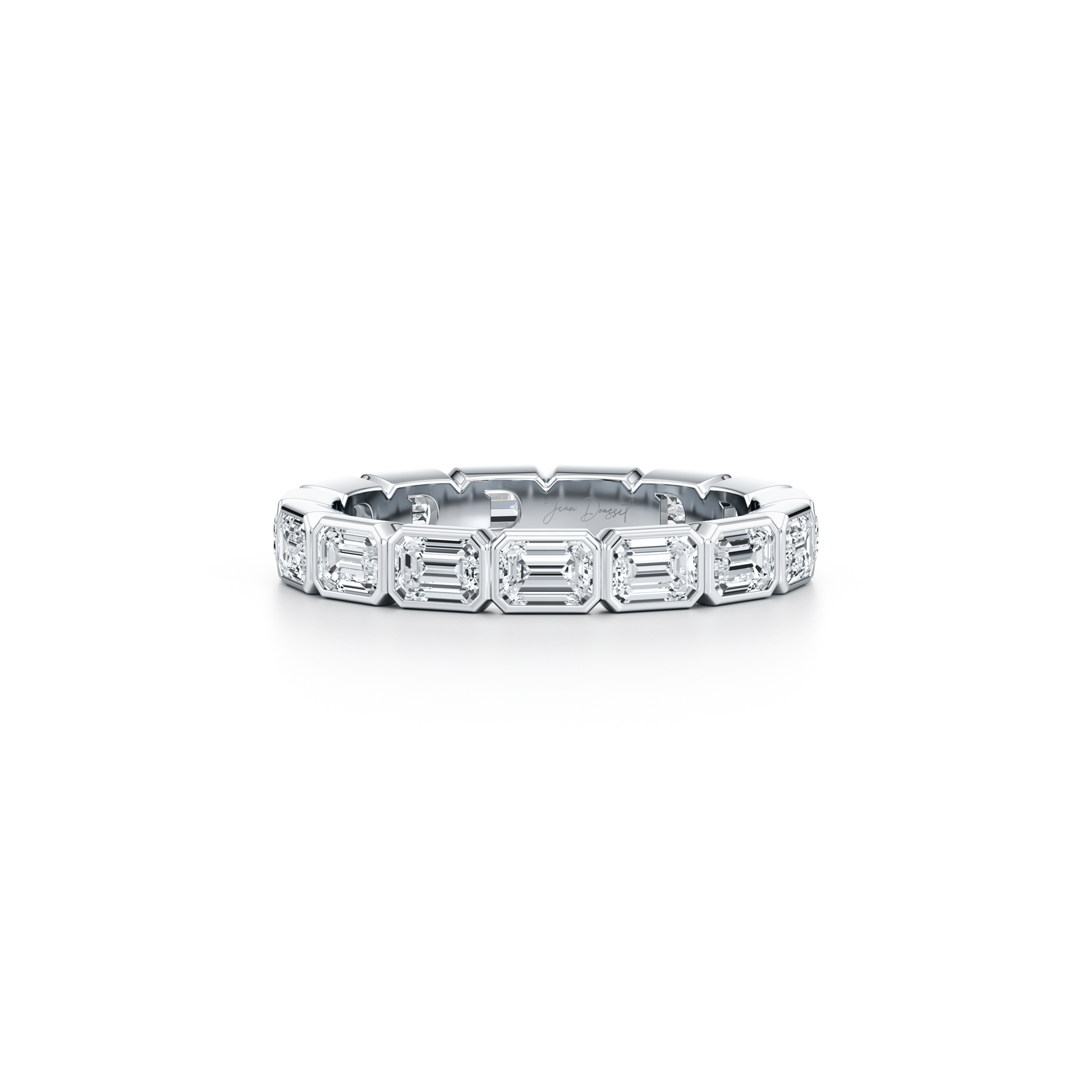 Bezel Set Emerald Lab Diamond Eternity Band - view 2