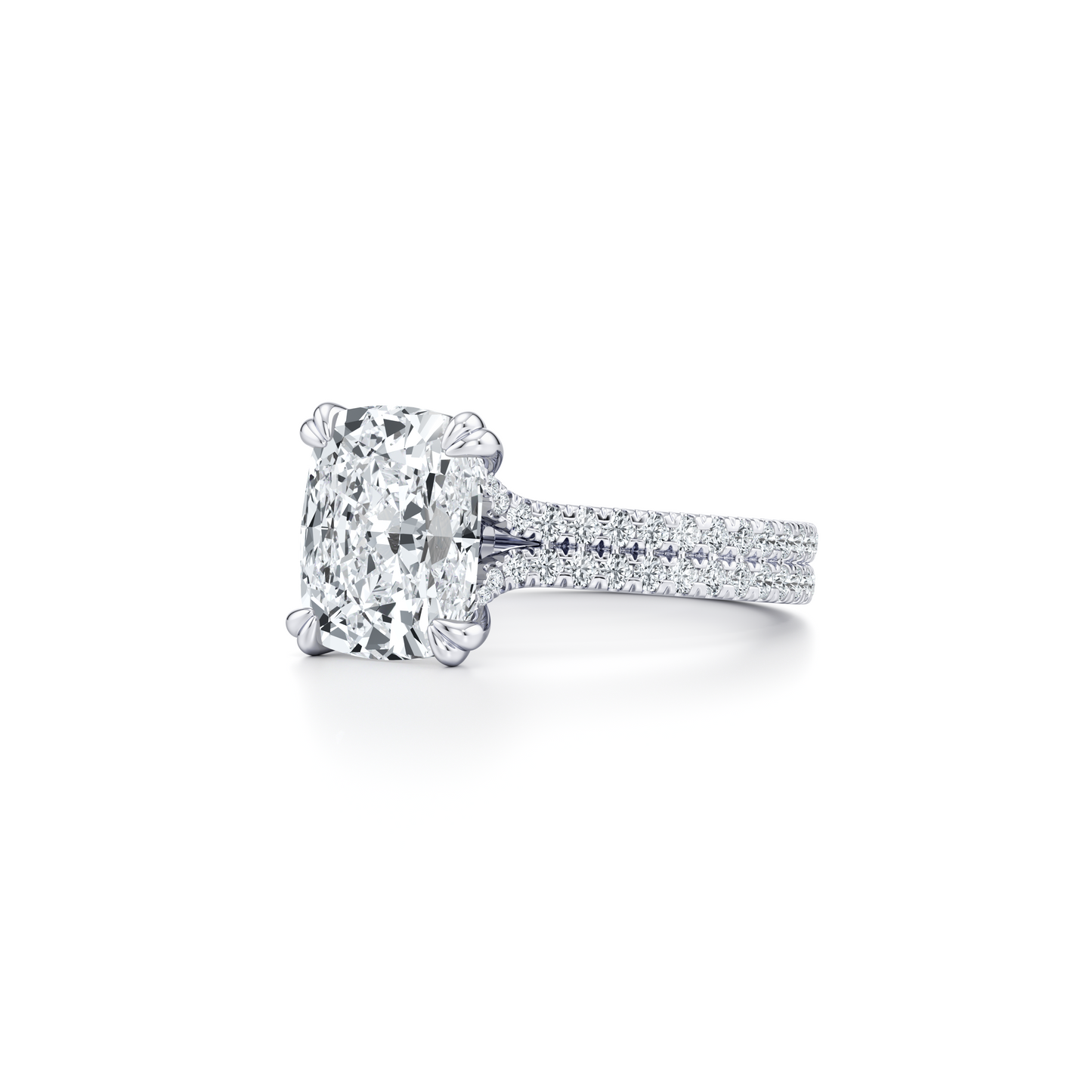 Elle Antique Cushion Solitaire Lab Diamond Engagement Ring - view 4