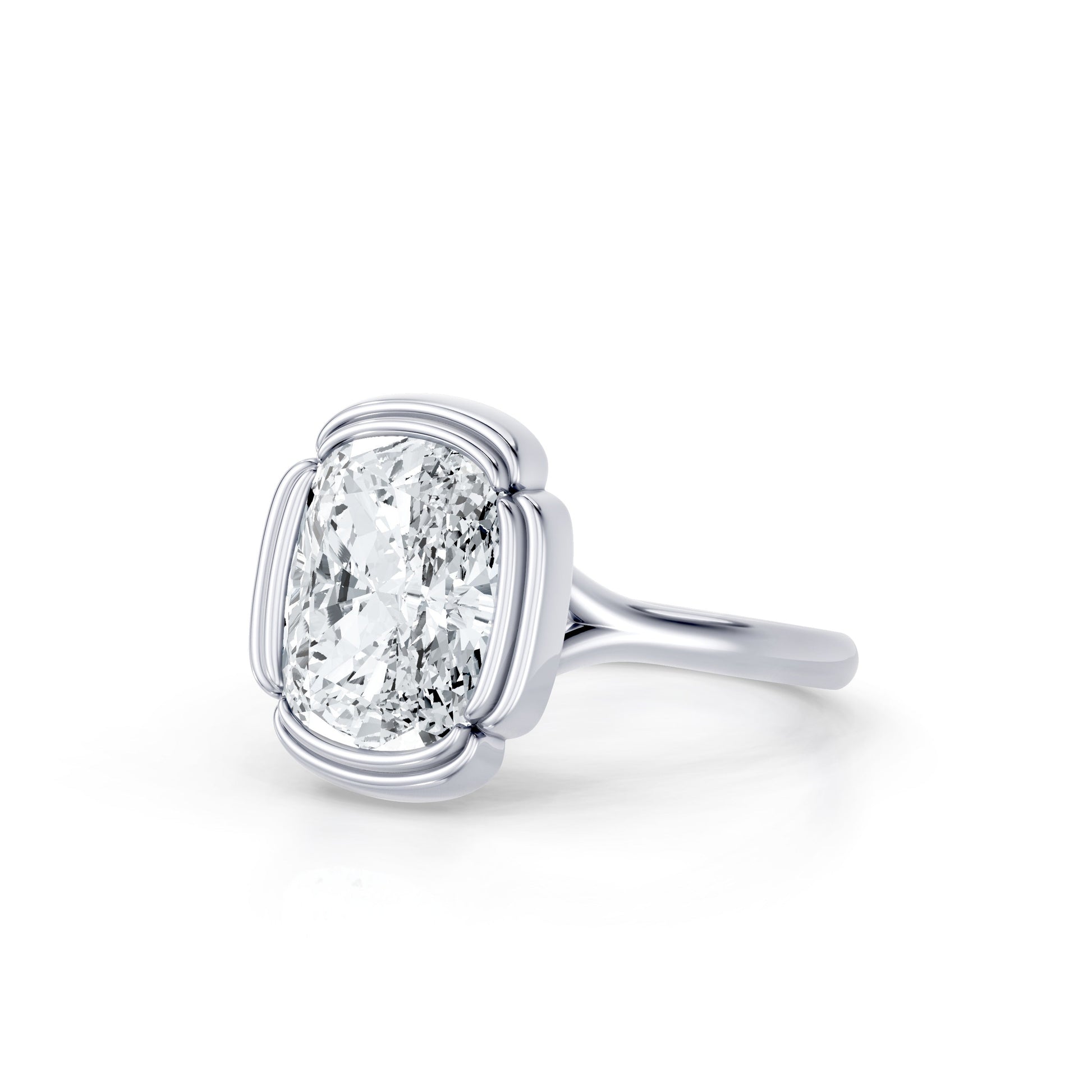 Doree Antique Cushion Solitaire Lab Diamond Engagement Ring - view 2