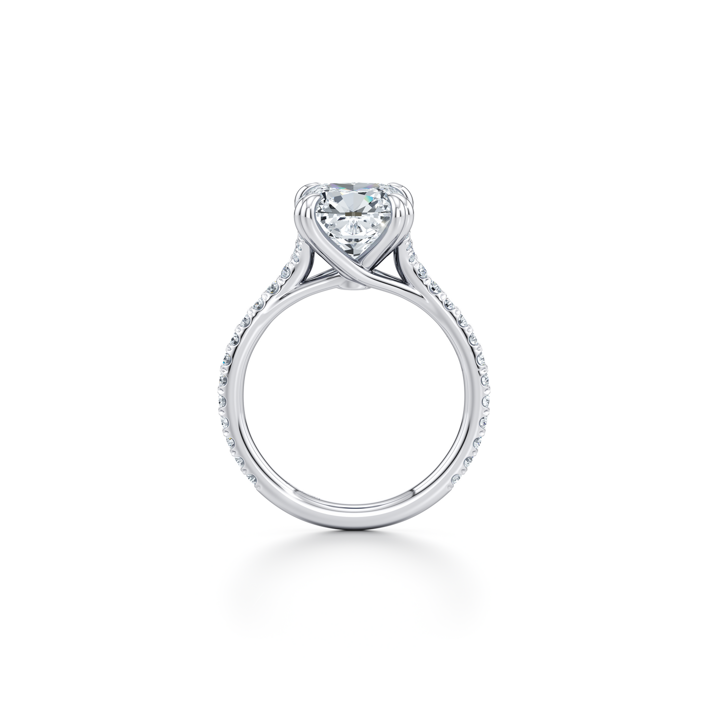 Elle Elongated Cushion Solitaire Lab Diamond Engagement Ring - view 4