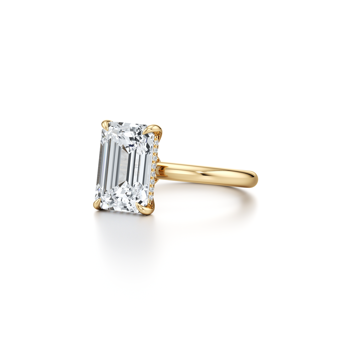 Audrey Emerald Solitaire Lab Diamond Engagement Ring - view 2