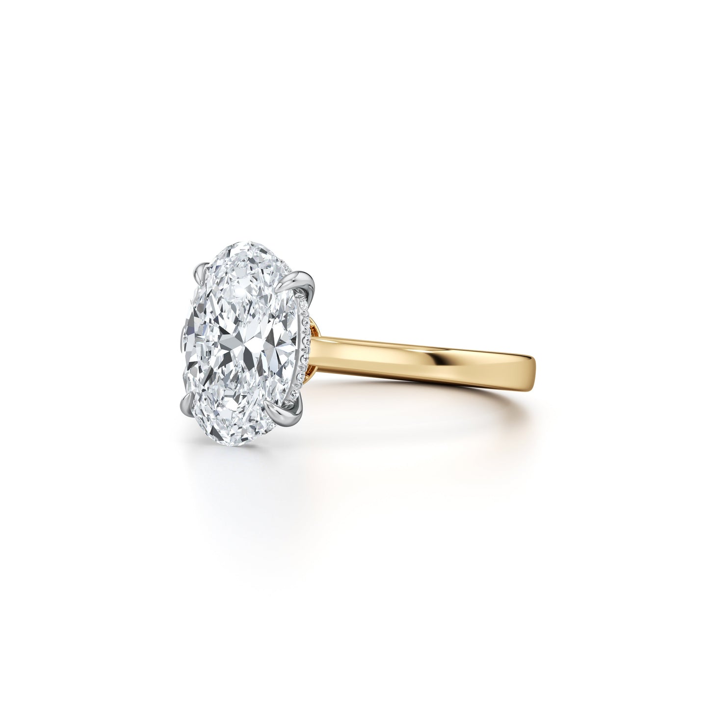 Chelsea Oval Solitaire Lab Diamond Engagement Ring - view 2