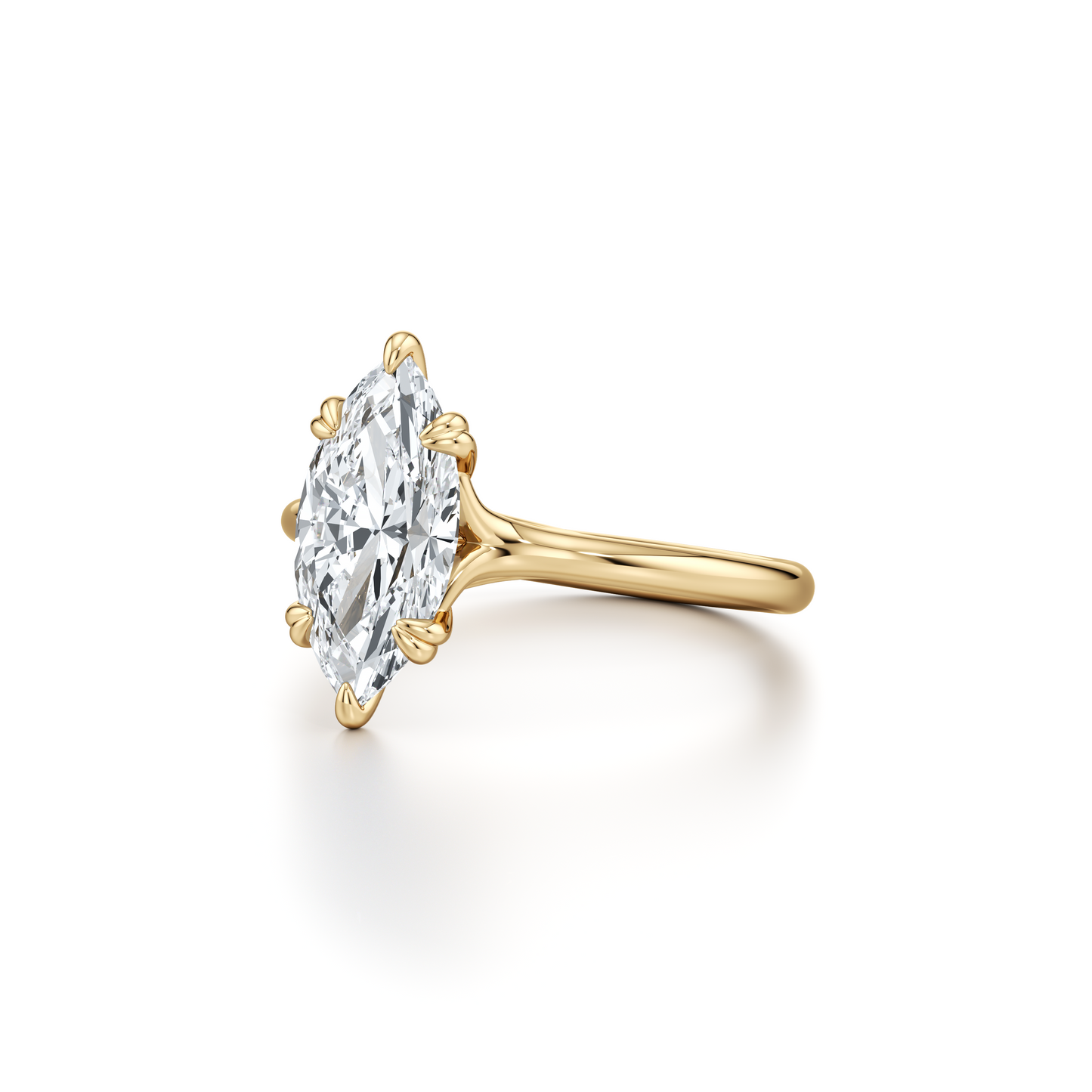 Elle Marquise Solitaire Lab Diamond Engagement Ring - view 2