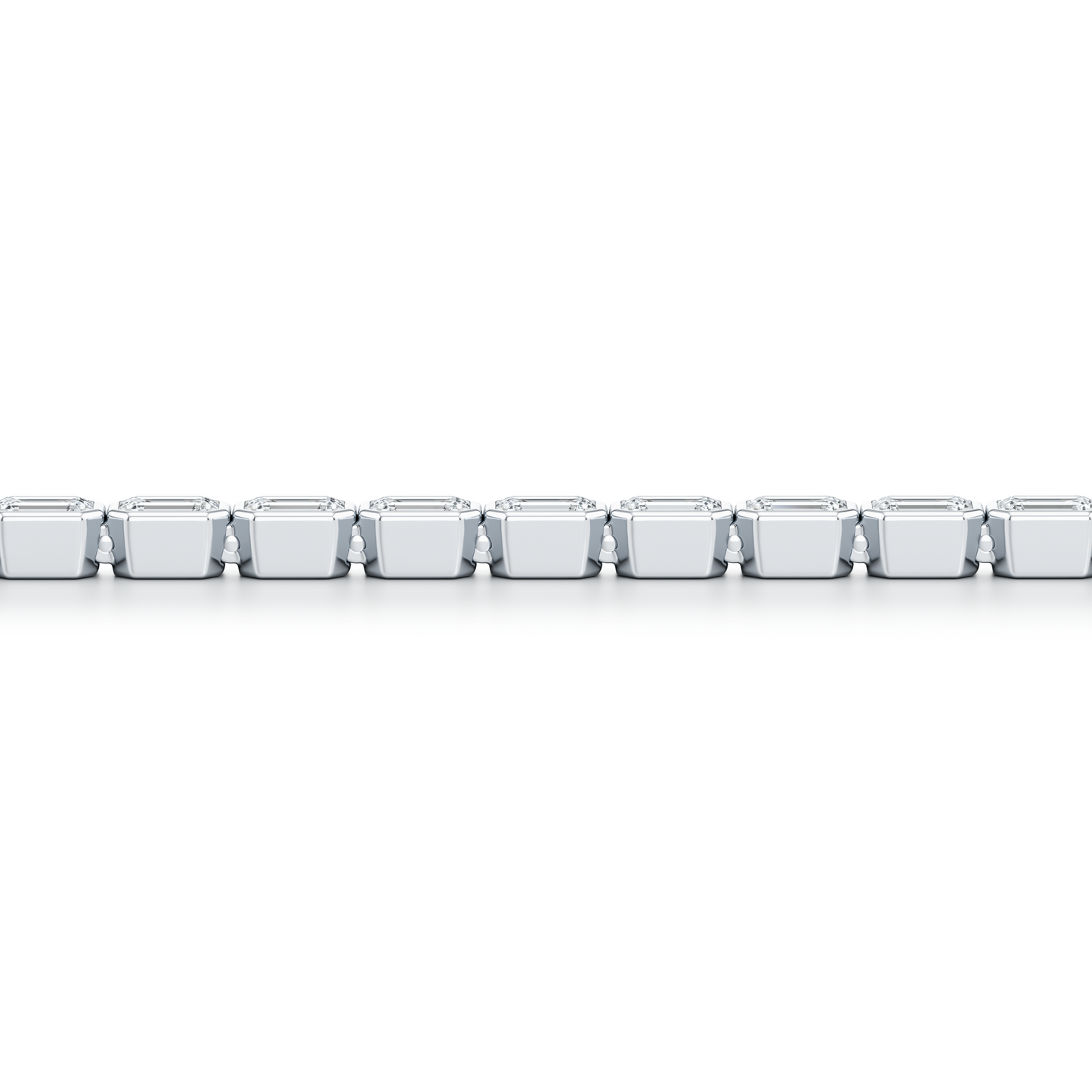 Bezel Set Emerald Lab Diamond Tennis Bracelet - view 2