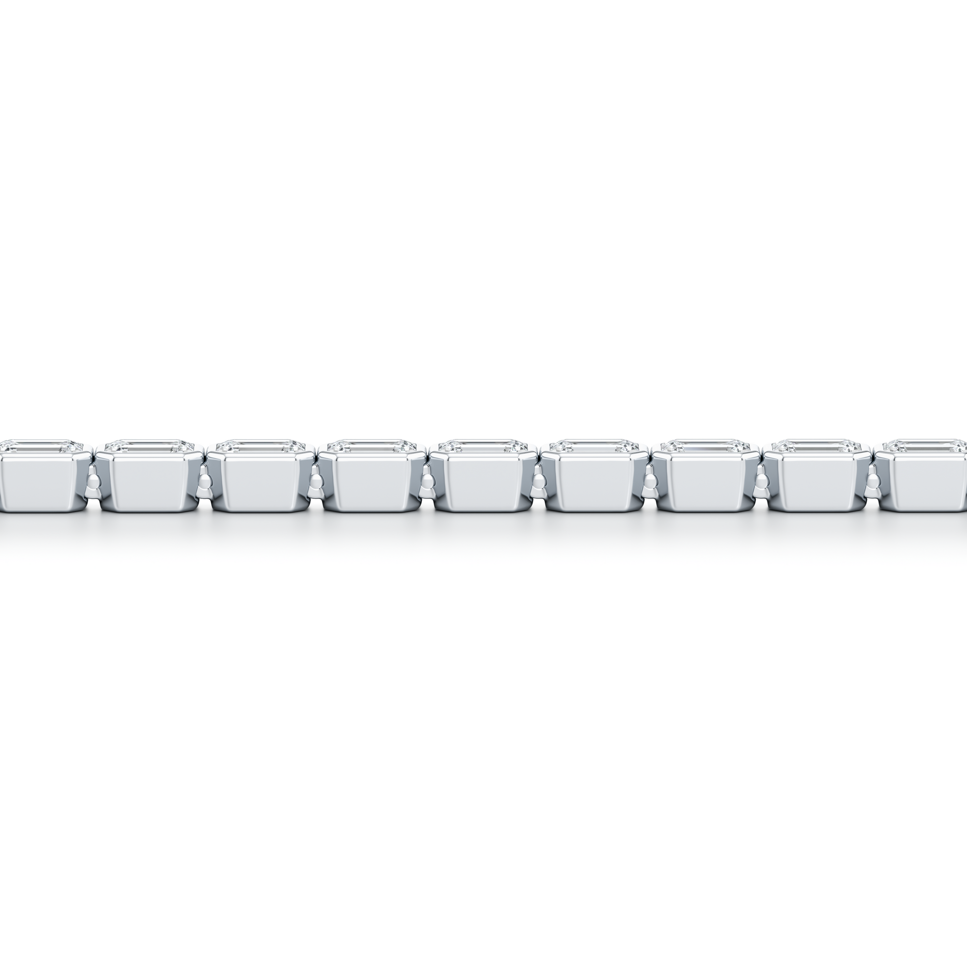 Bezel Set Emerald Lab Diamond Tennis Bracelet - view 2