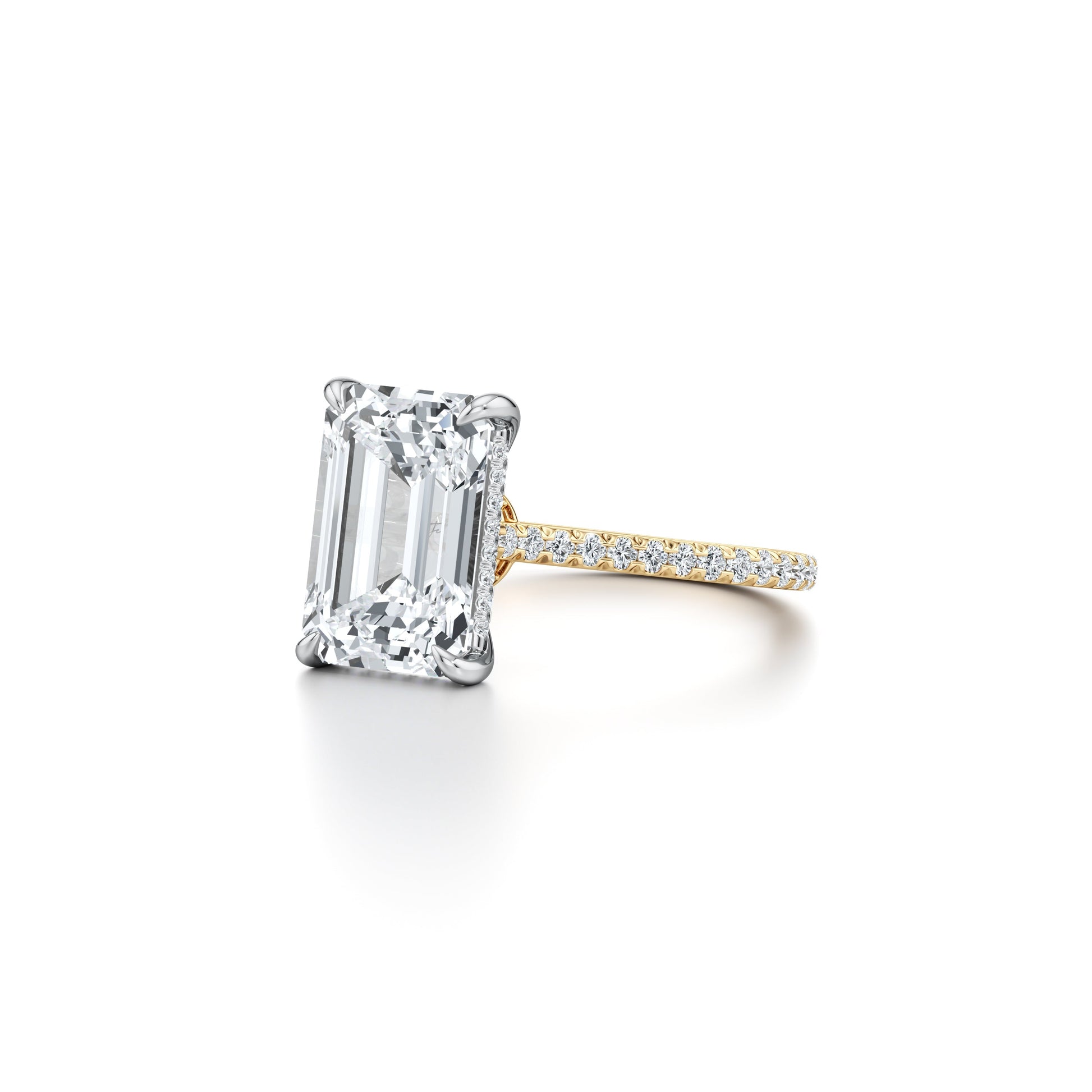 Chelsea Emerald Solitaire Lab Diamond Engagement Ring - view 9