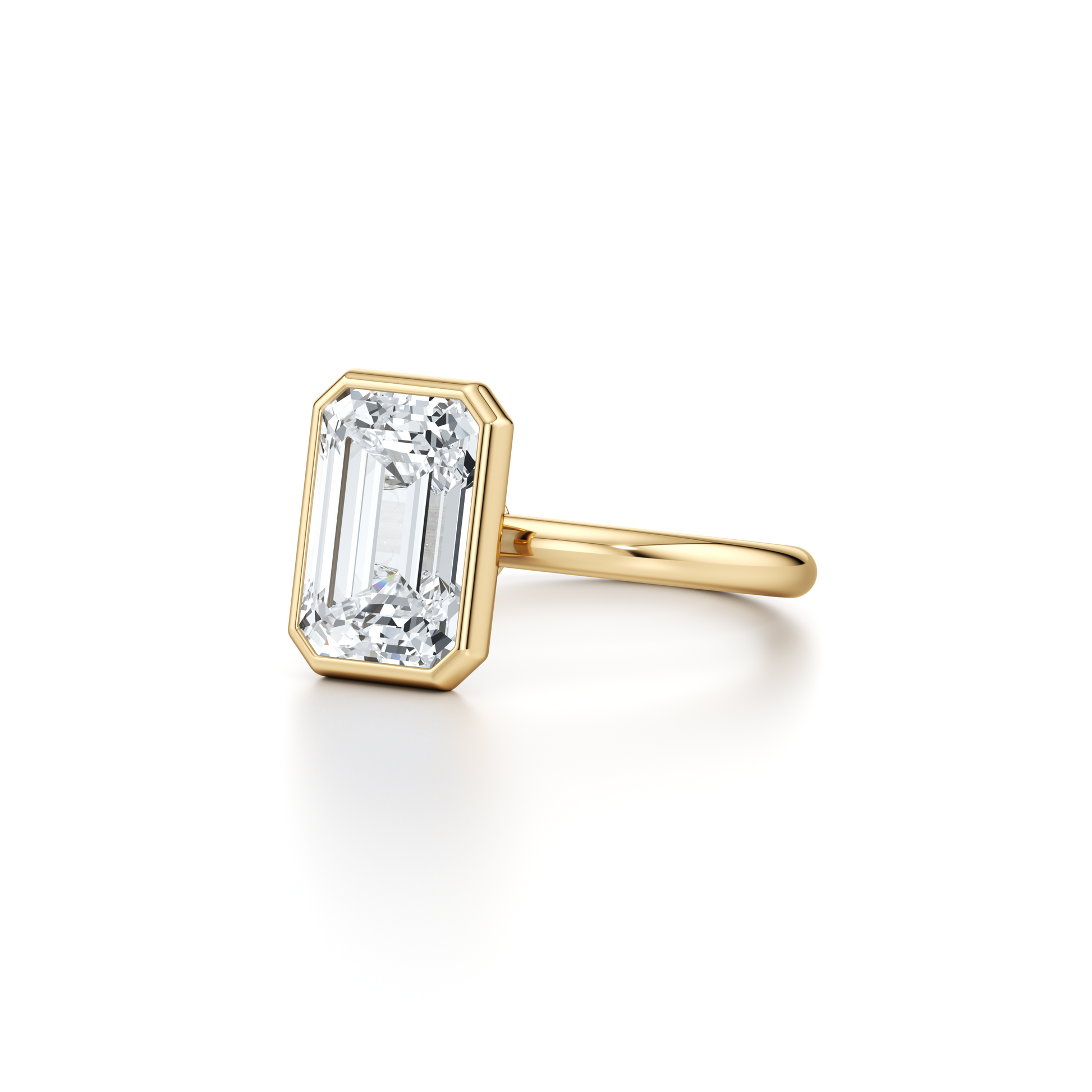 Audrey Emerald Bezel Lab Diamond Engagement Ring - view 2