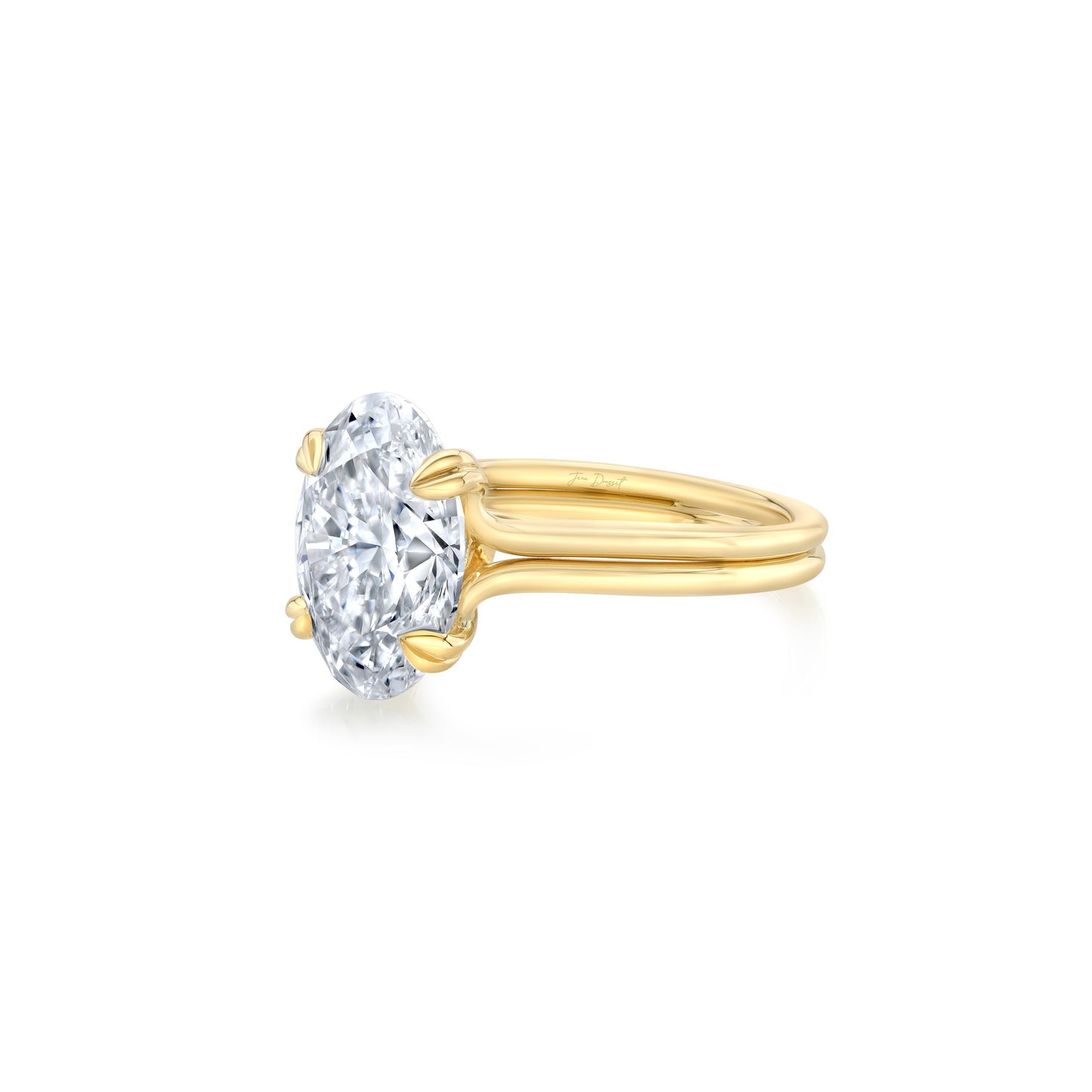 Elle Oval Solitaire Lab Pink Diamond Engagement Ring - view 8
