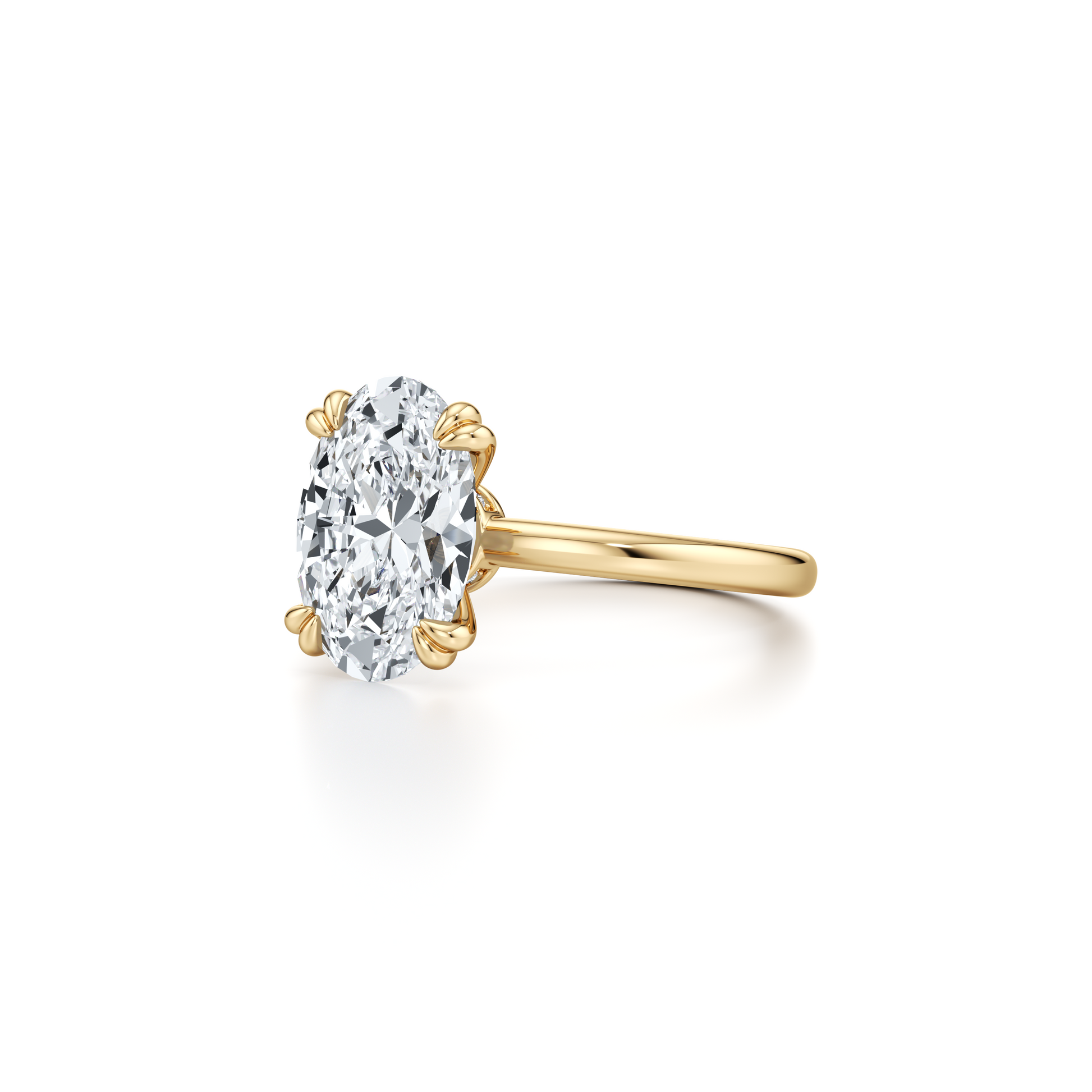 Audrey Signature Double Prong Antique Cushion Lab Diamond Engagement Ring - view 10