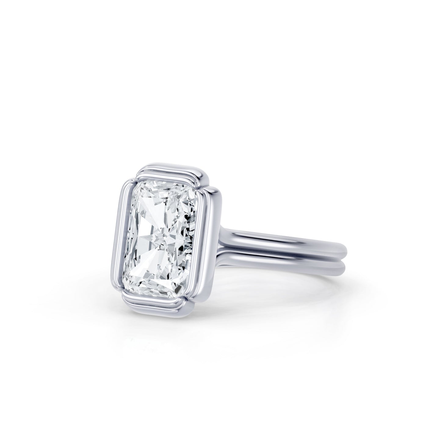 Doree Radiant Solitaire Lab Diamond Engagement Ring - view 2