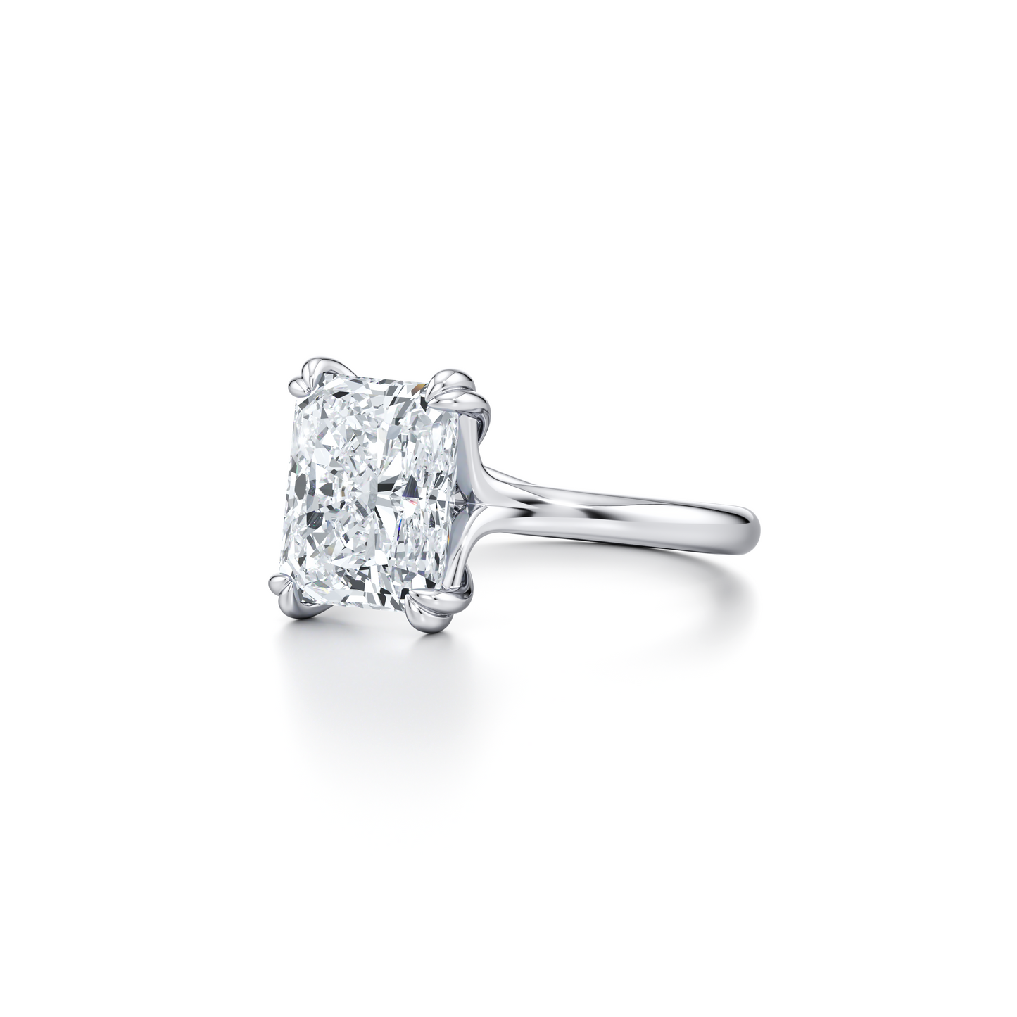 Elle Radiant Cut Solitaire Lab Diamond Engagement Ring - view 6