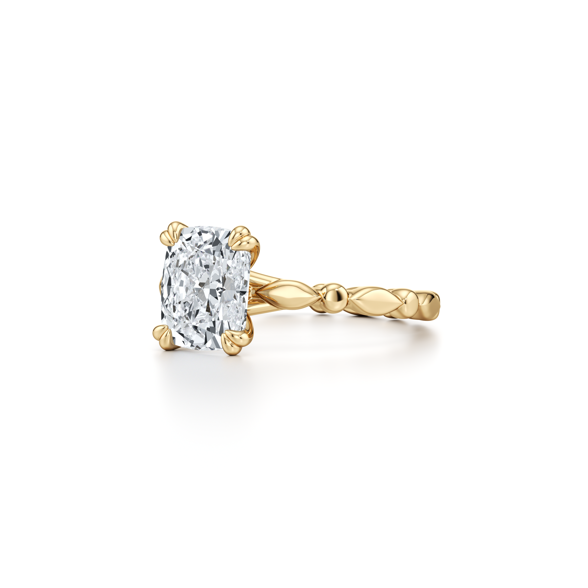 Vivienne Elongated Cushion Solitaire Lab Diamond Engagement Ring - view 2