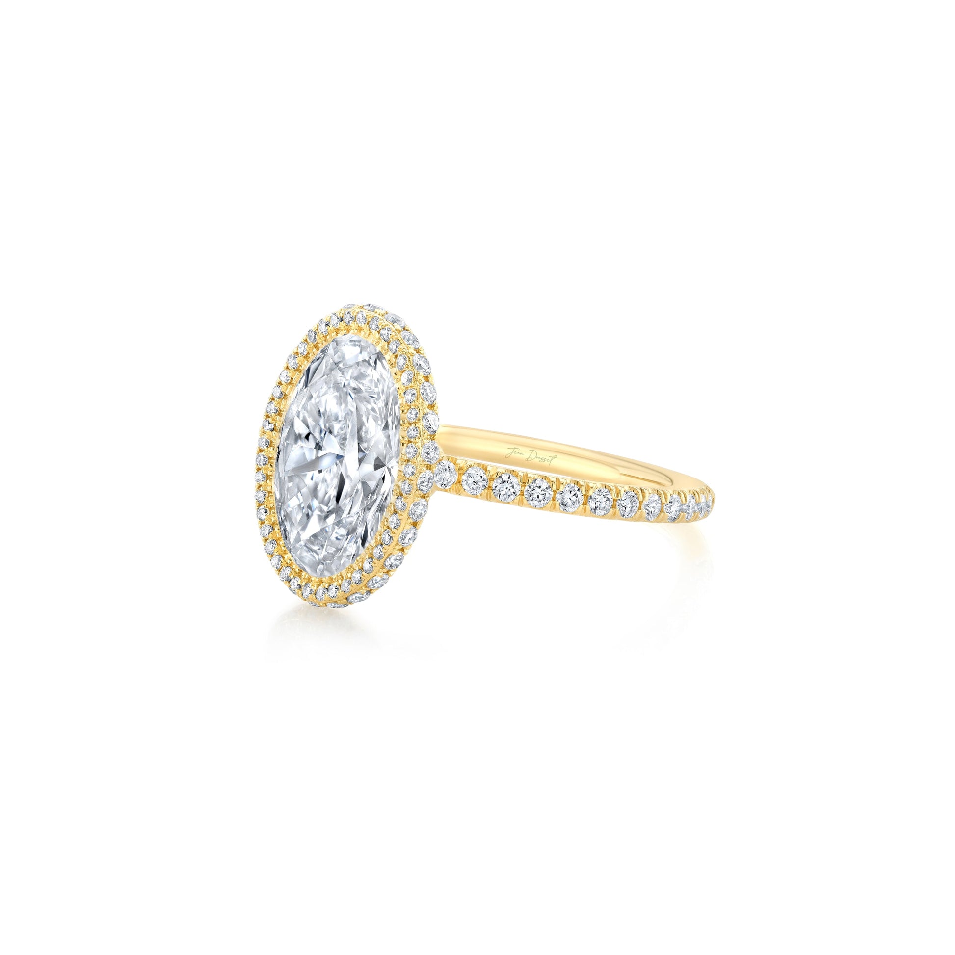 Alyssa Invisible Halo Oval Lab Diamond Engagement Ring - view 2