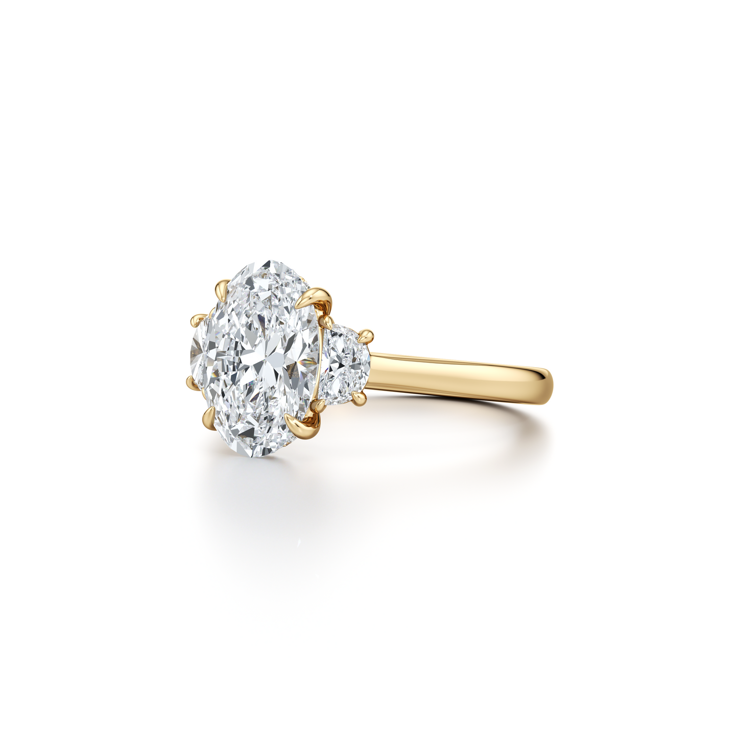 Chelsea Oval Three Stone Lab Diamond Engagement Ring - view 2