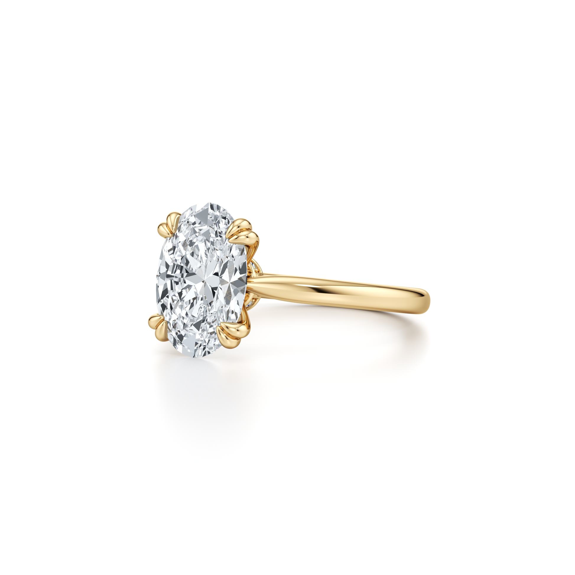 Chelsea Signature Double Prong Oval Lab Diamond Engagement Ring - view 2