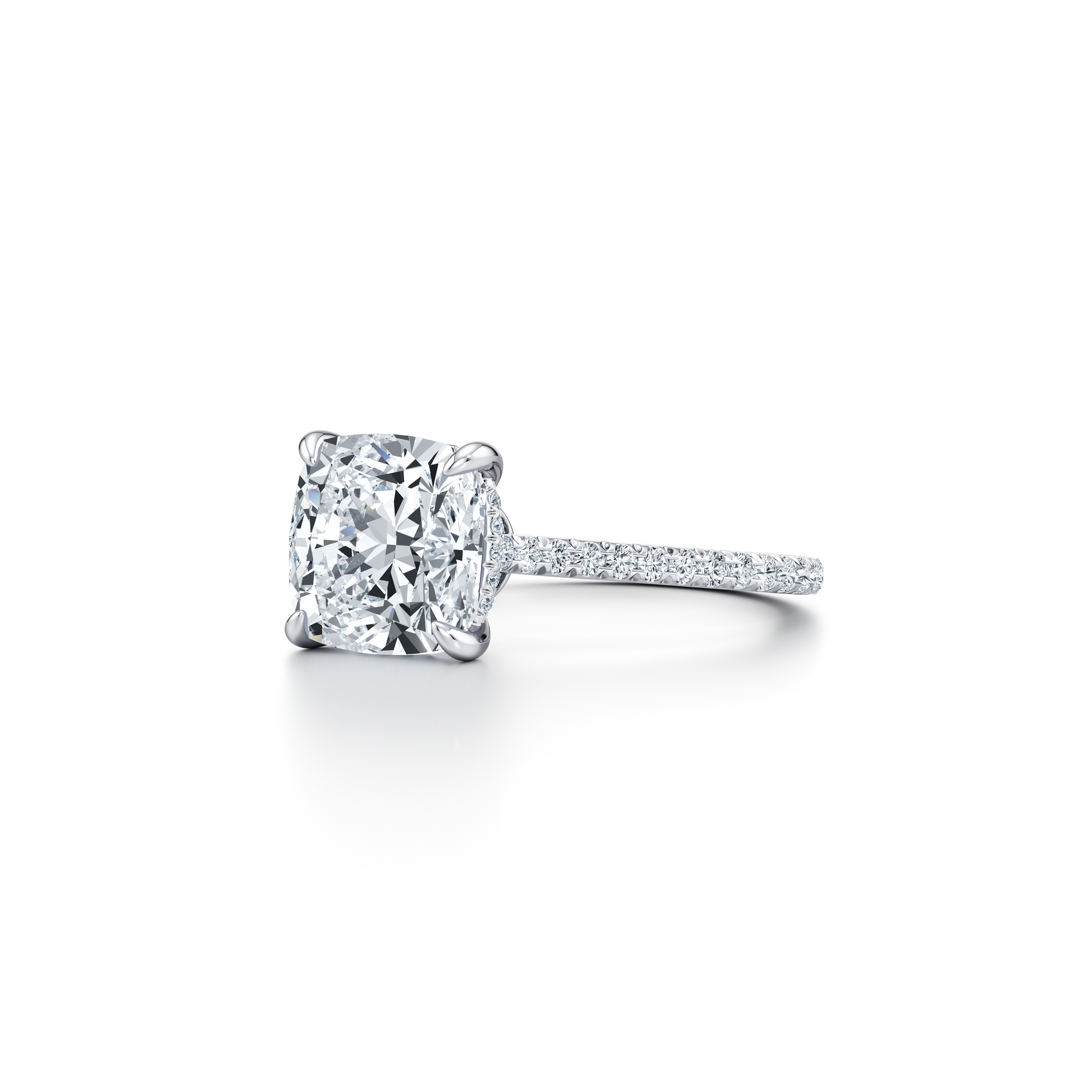 Chelsea Cushion Solitaire Lab Pink Diamond Engagement Ring - view 12