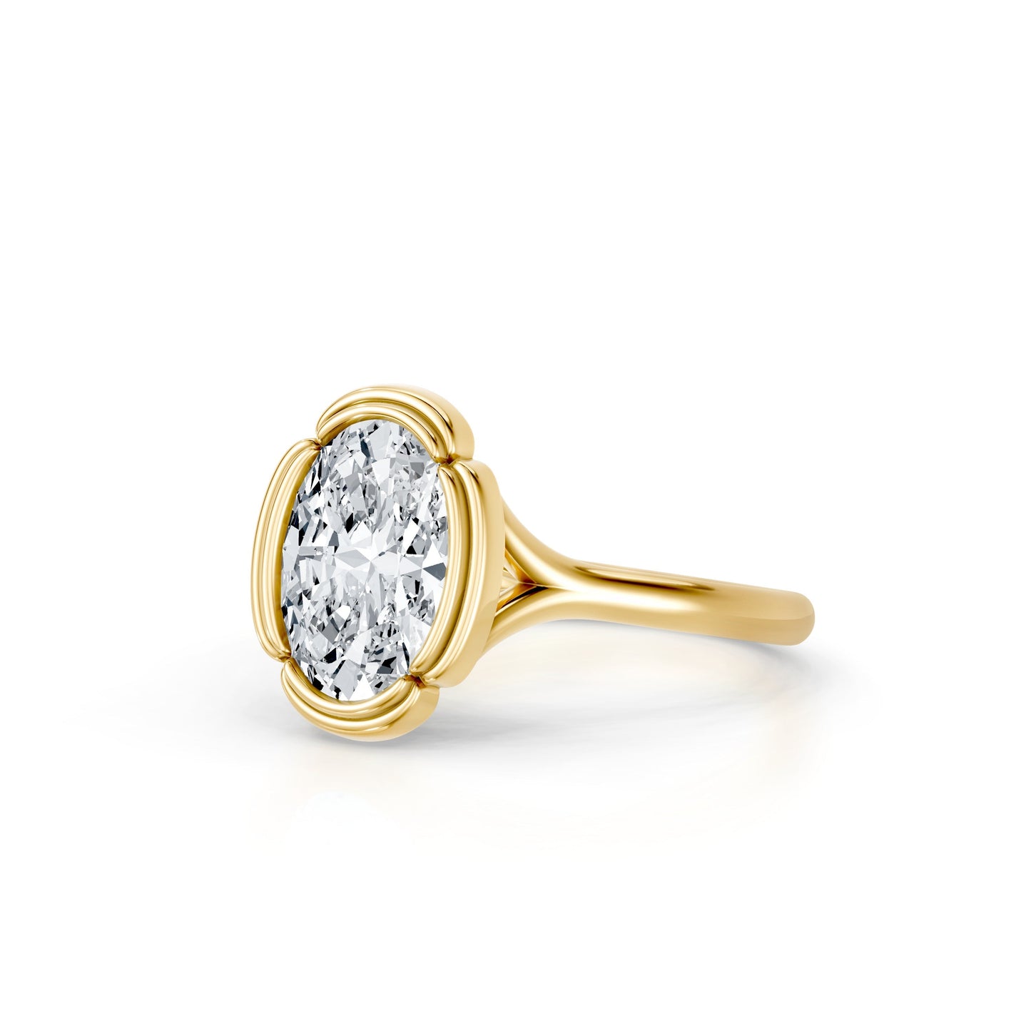 Doree Oval Solitaire Lab Diamond Engagement Ring - view 8