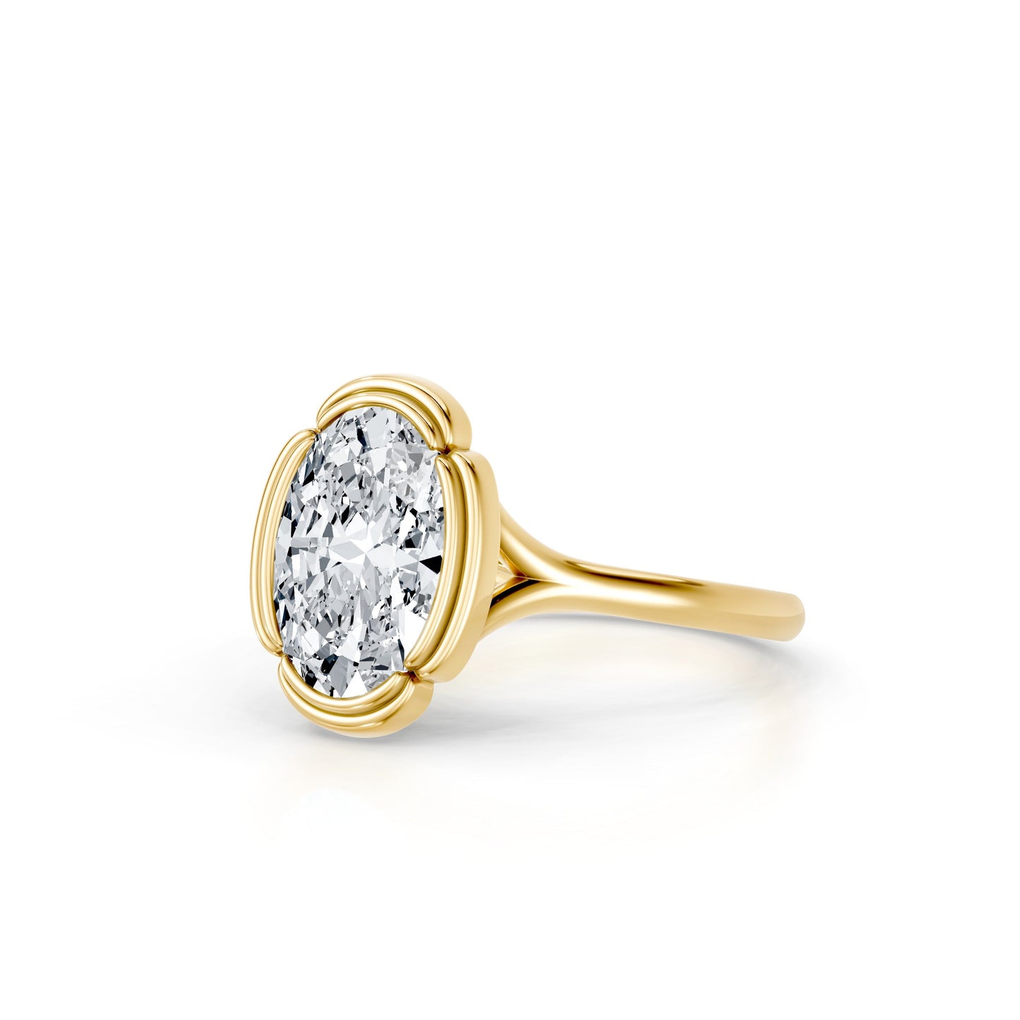 Doree Oval Solitaire Lab Diamond Engagement Ring - view 12